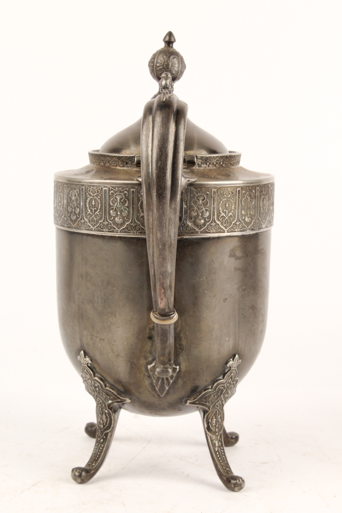 Antique Reed & Barton Silver Plate Coffee Pot with Pairpoint Creamer and Sugar