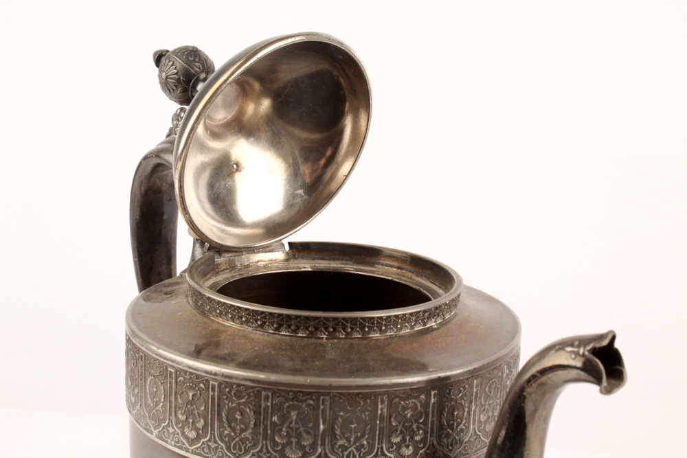 Antique Reed & Barton Silver Plate Coffee Pot with Pairpoint Creamer and Sugar