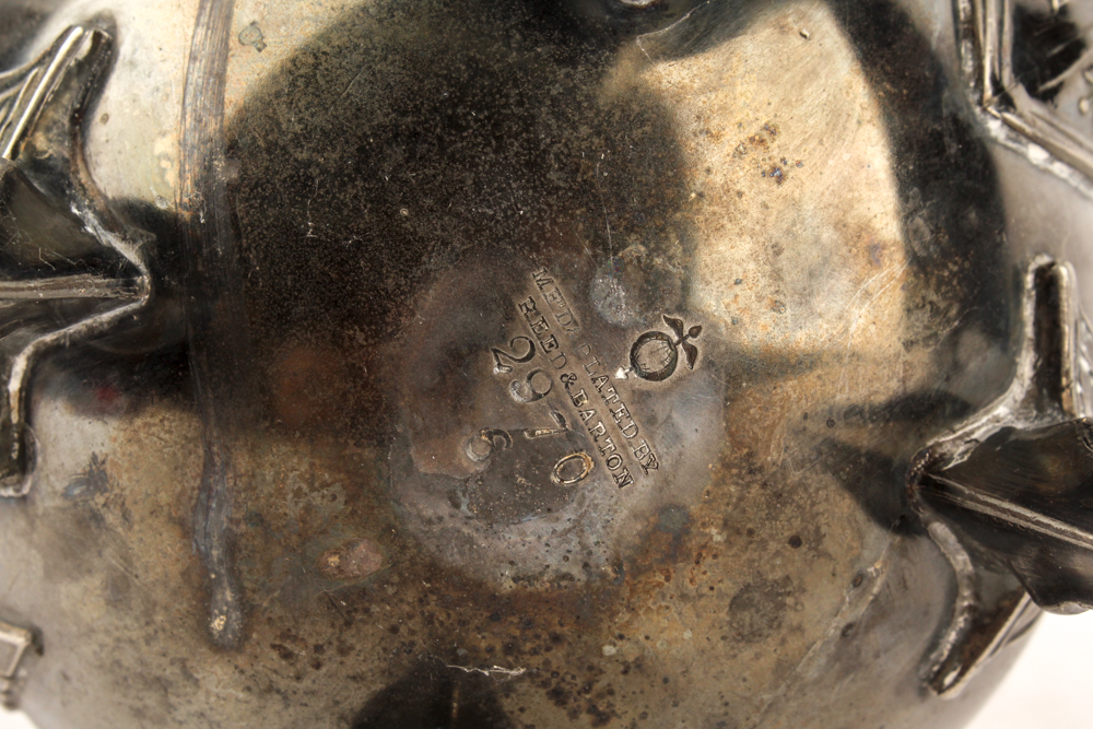 Antique Reed & Barton Silver Plate Coffee Pot with Pairpoint Creamer and Sugar