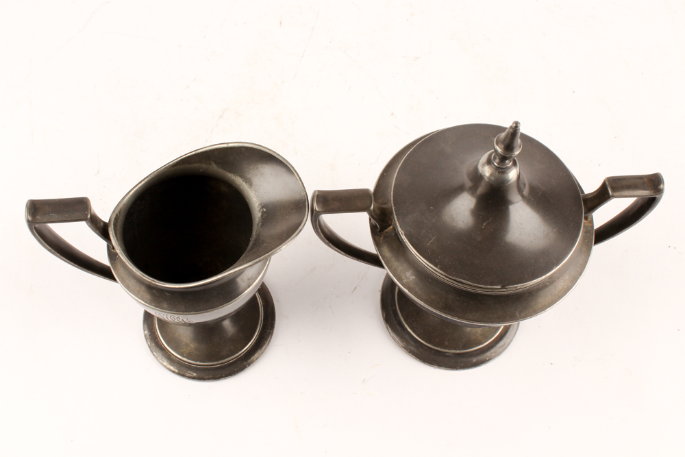 Antique Reed & Barton Silver Plate Coffee Pot with Pairpoint Creamer and Sugar