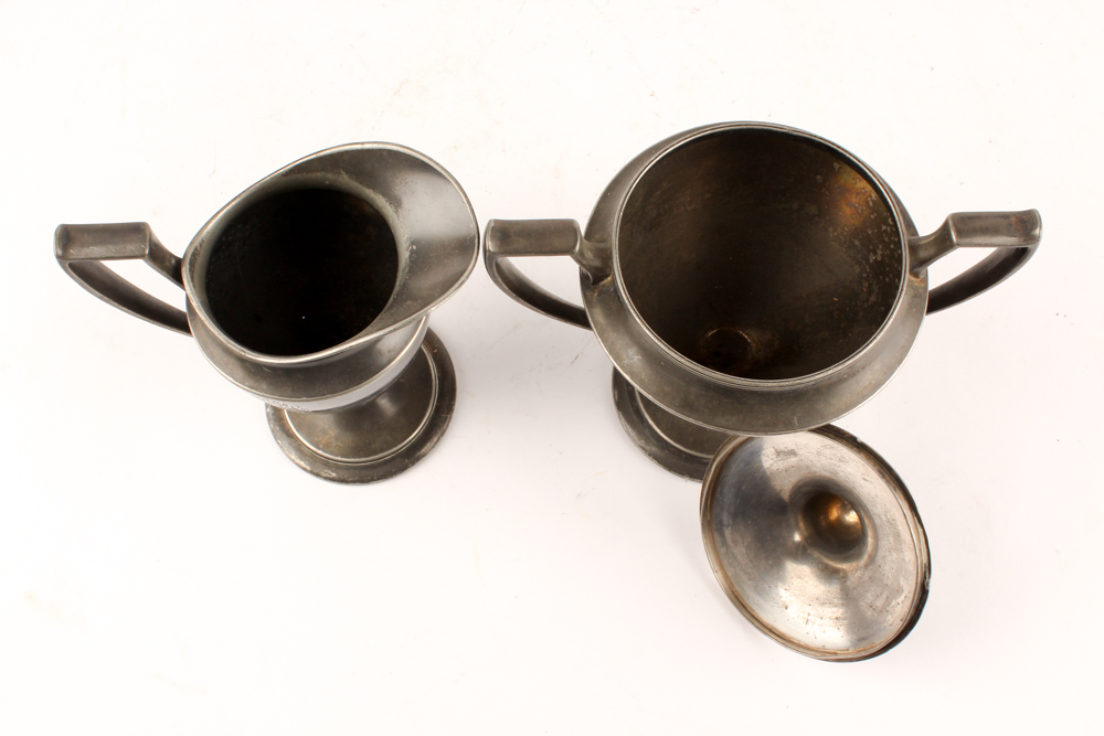 Antique Reed & Barton Silver Plate Coffee Pot with Pairpoint Creamer and Sugar