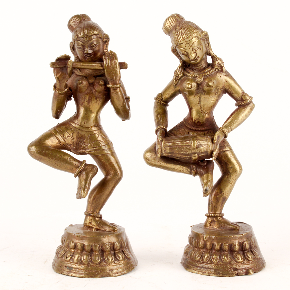 Vintage Hindu Dancing Deity Figurines