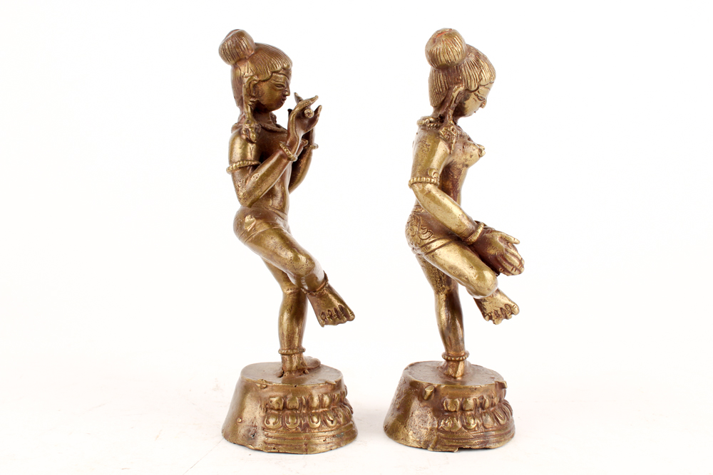 Vintage Hindu Dancing Deity Figurines