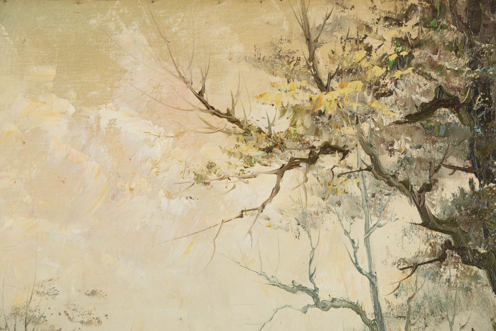 Samuel Roöst Oil Painting on Canvas of a Winter Landscape