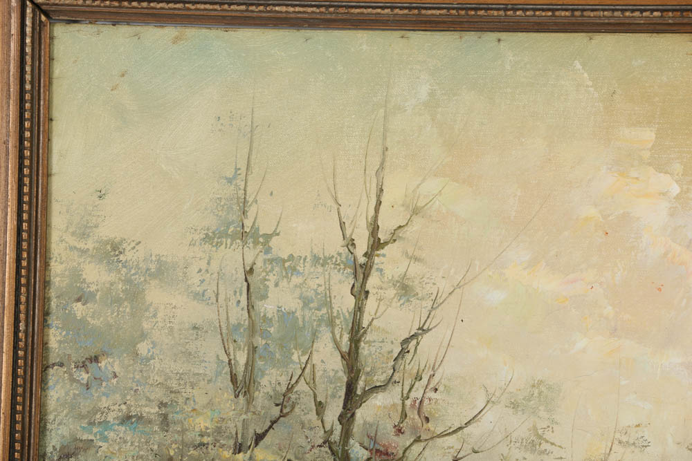 Samuel Roöst Oil Painting on Canvas of a Winter Landscape