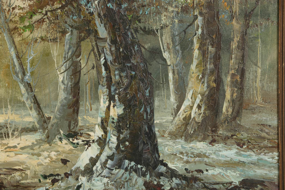 Samuel Roöst Oil Painting on Canvas of a Winter Landscape