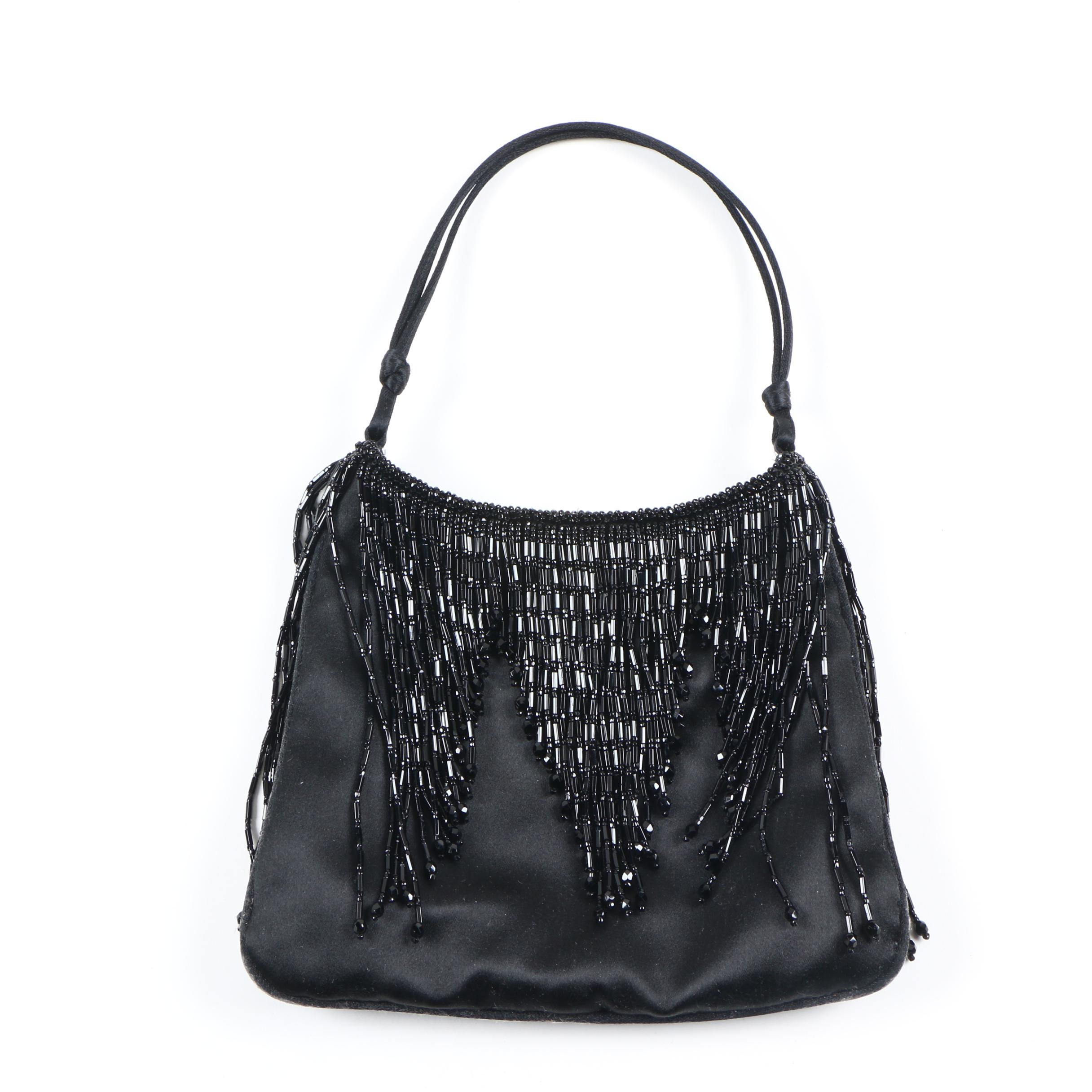 Prada Satin and Beaded Fringe Evening Bag