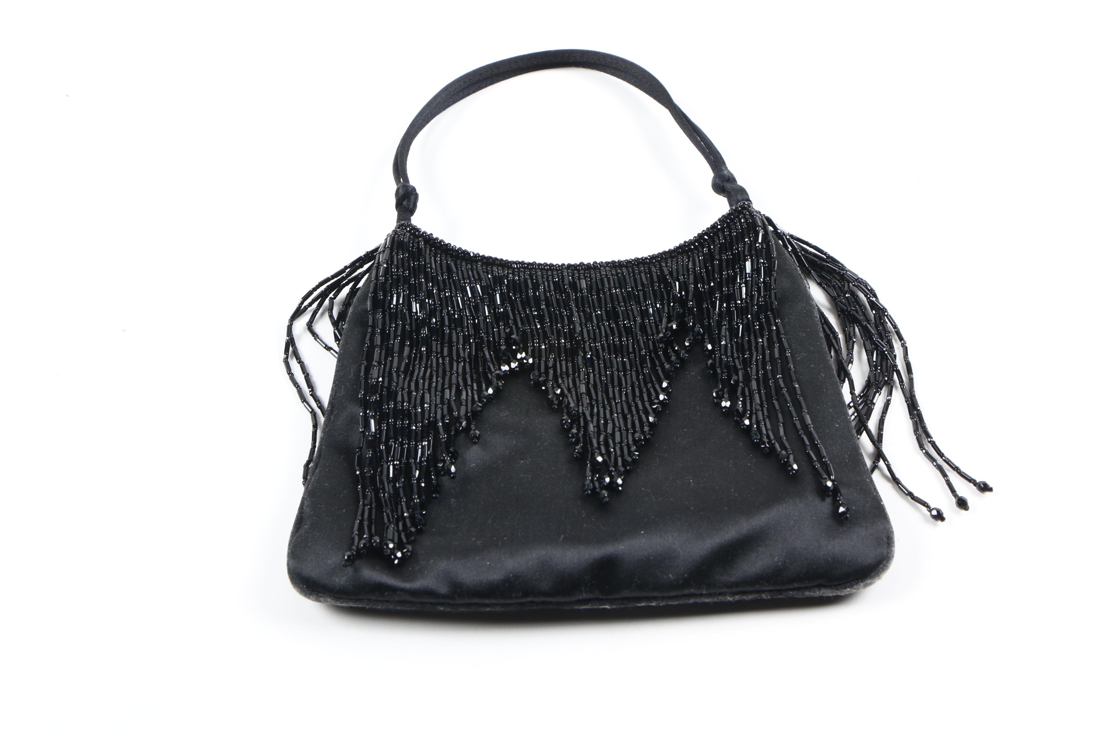 Prada Satin and Beaded Fringe Evening Bag