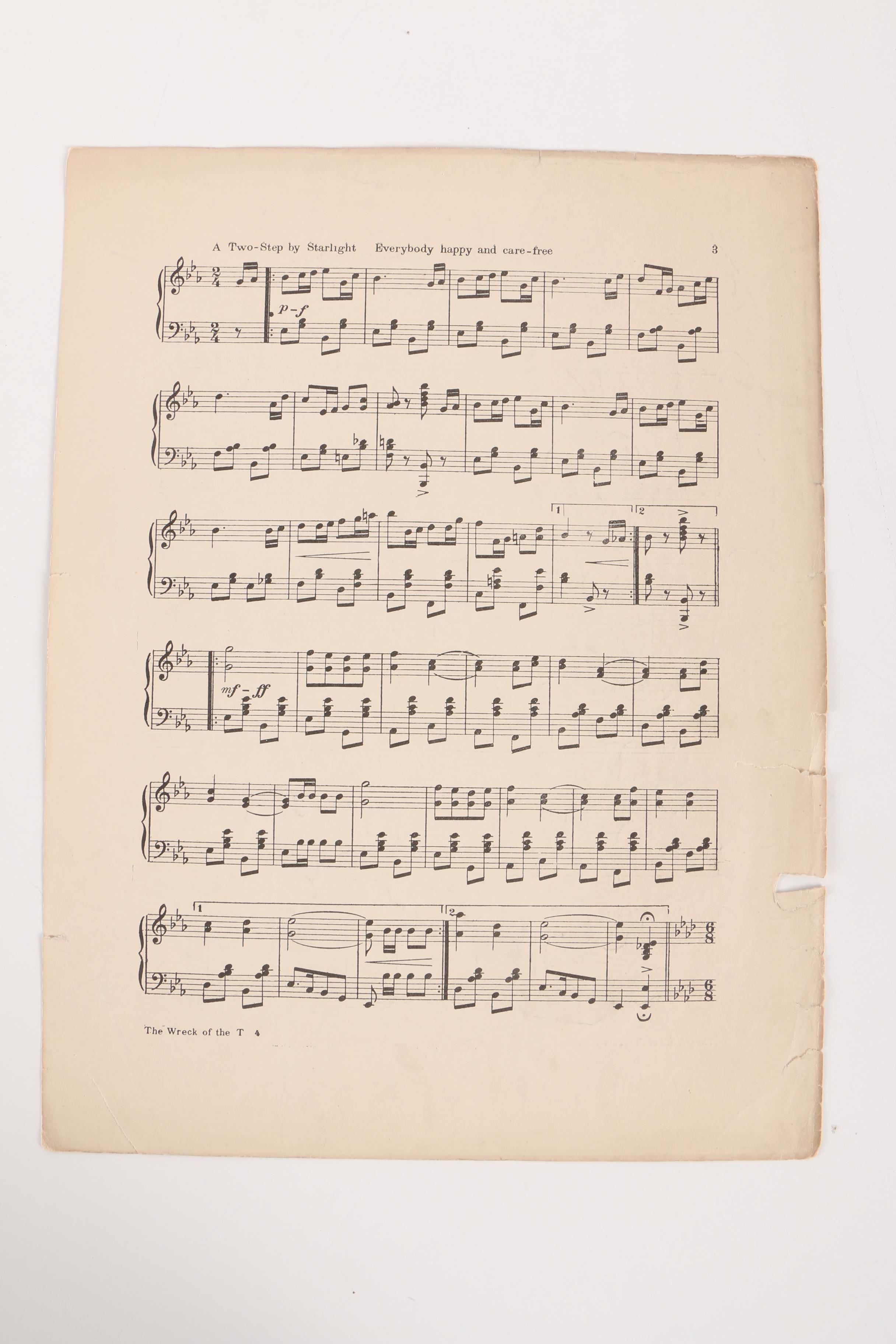 Vintage Sheet Music "The Wreck of the Titanic" by Jeanette Forrest