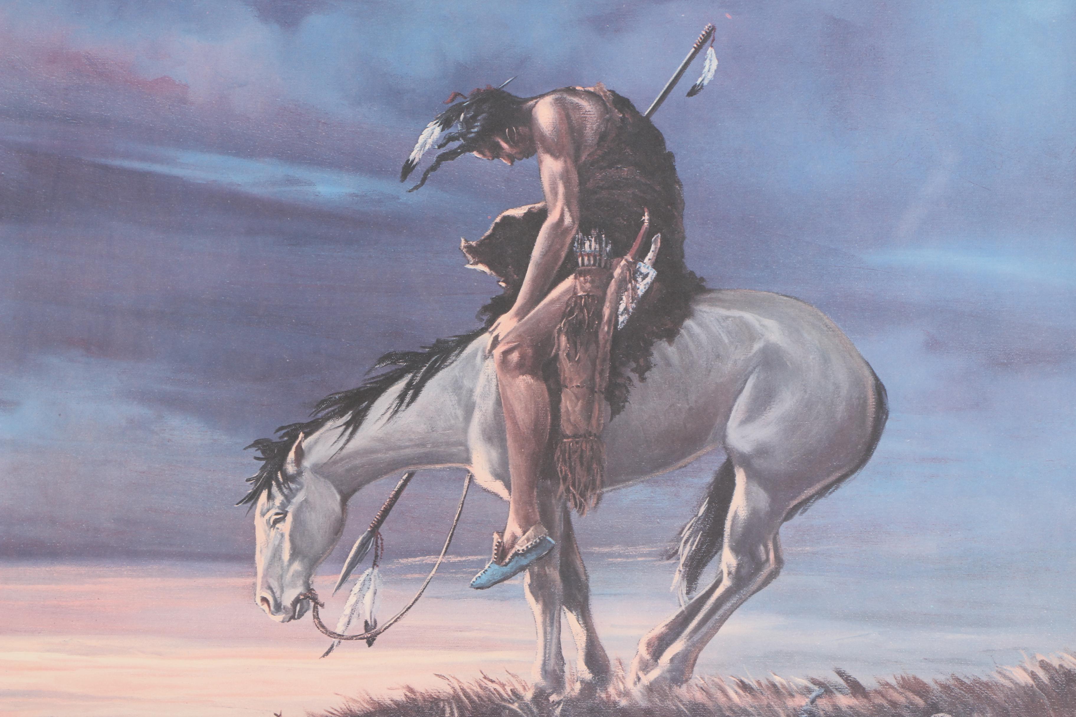 Offset Lithograph after Michael J. Meketi "End of the Trail"