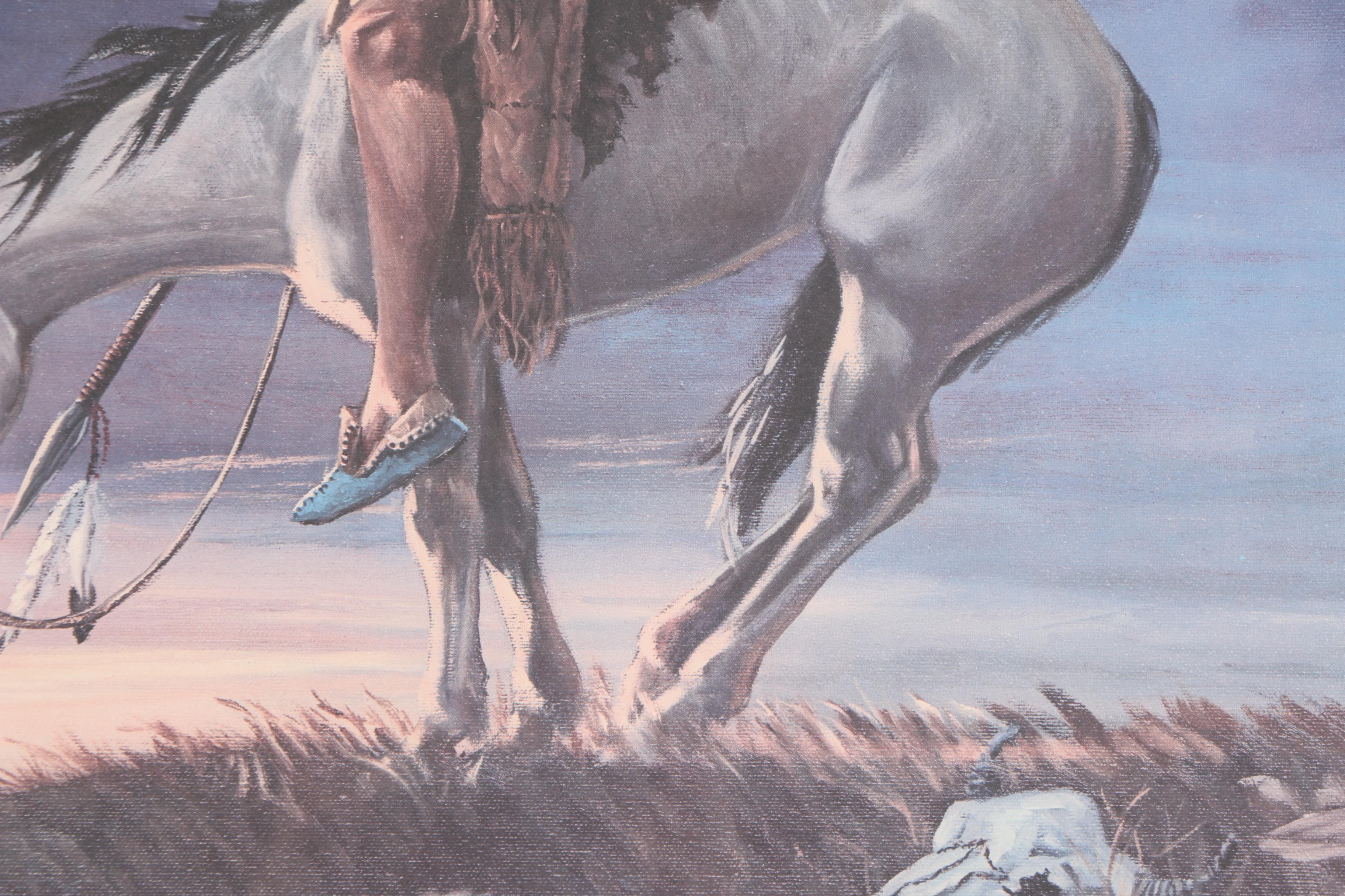 Offset Lithograph after Michael J. Meketi "End of the Trail"