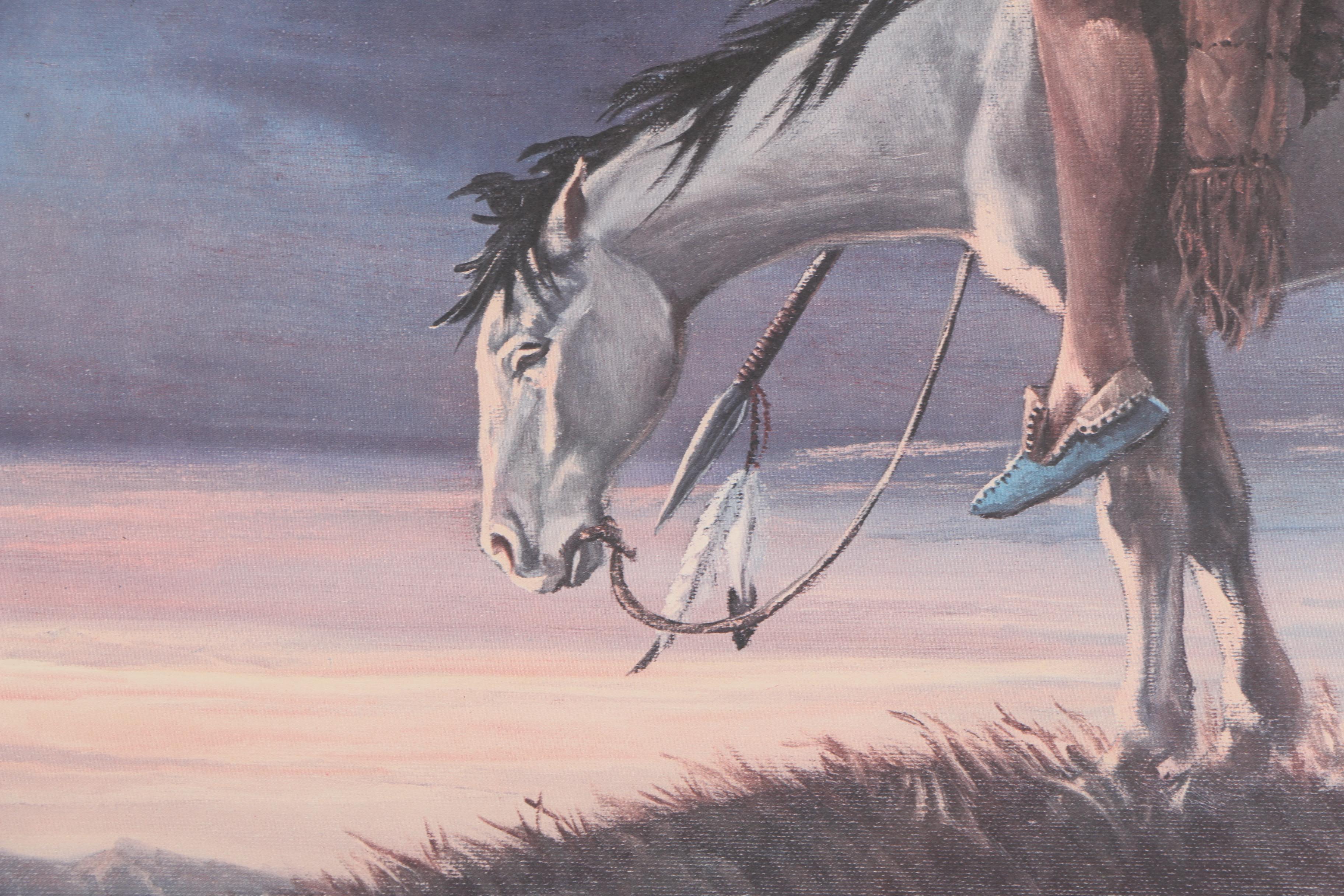 Offset Lithograph after Michael J. Meketi "End of the Trail"