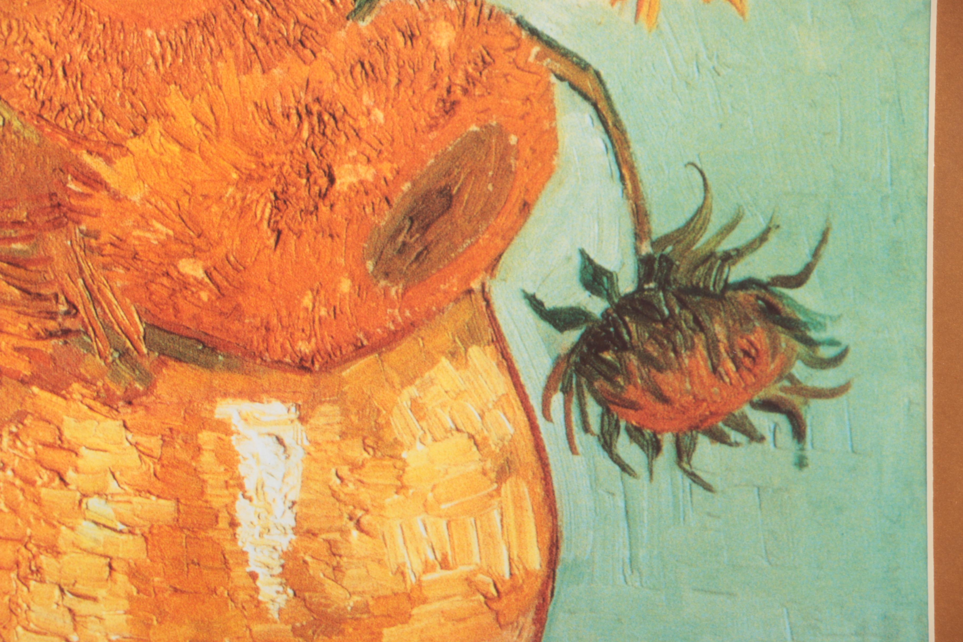 Offset Lithograph on Paper After Vincent Van Gogh "Vase with Twelve Sunflowers"