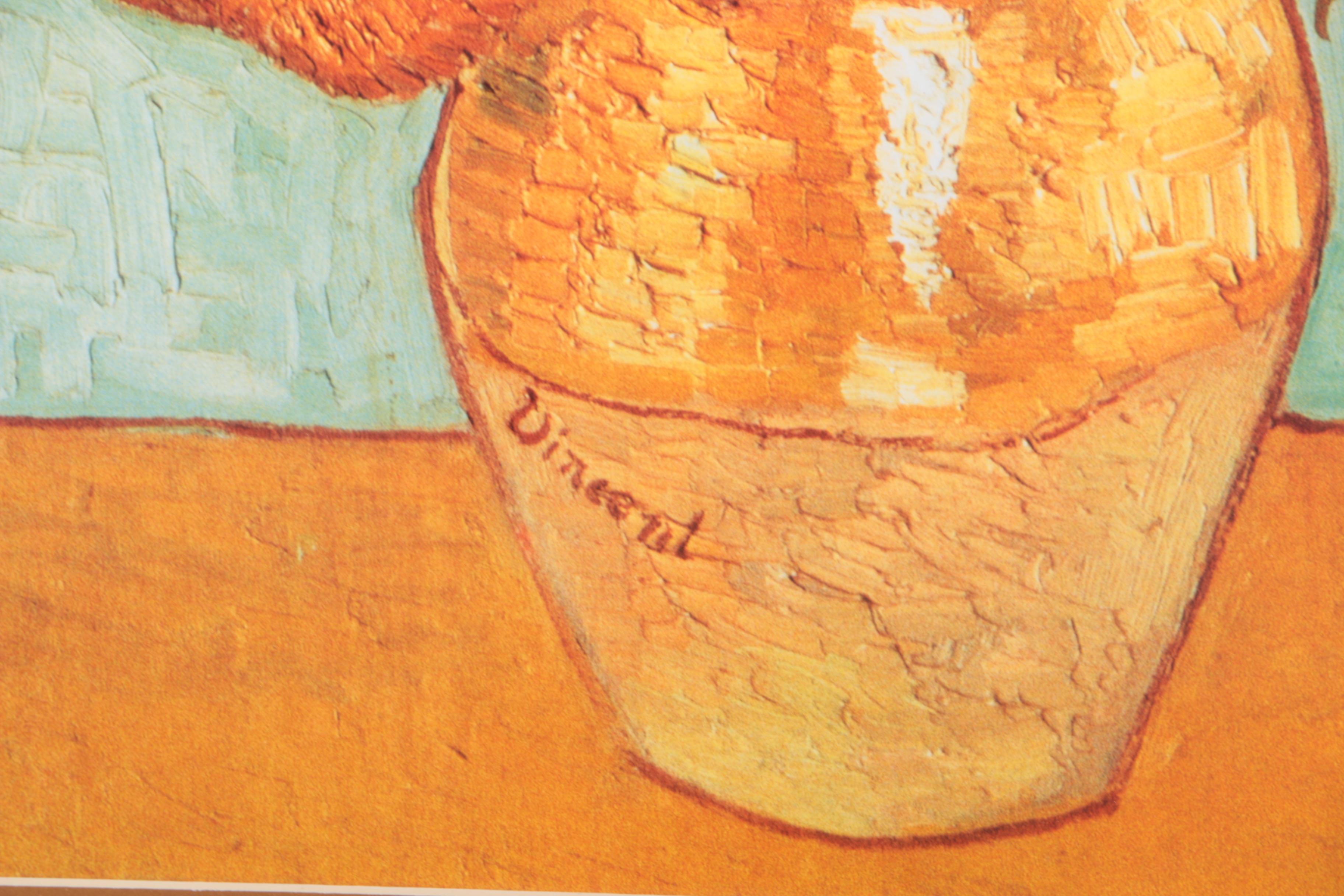 Offset Lithograph on Paper After Vincent Van Gogh "Vase with Twelve Sunflowers"