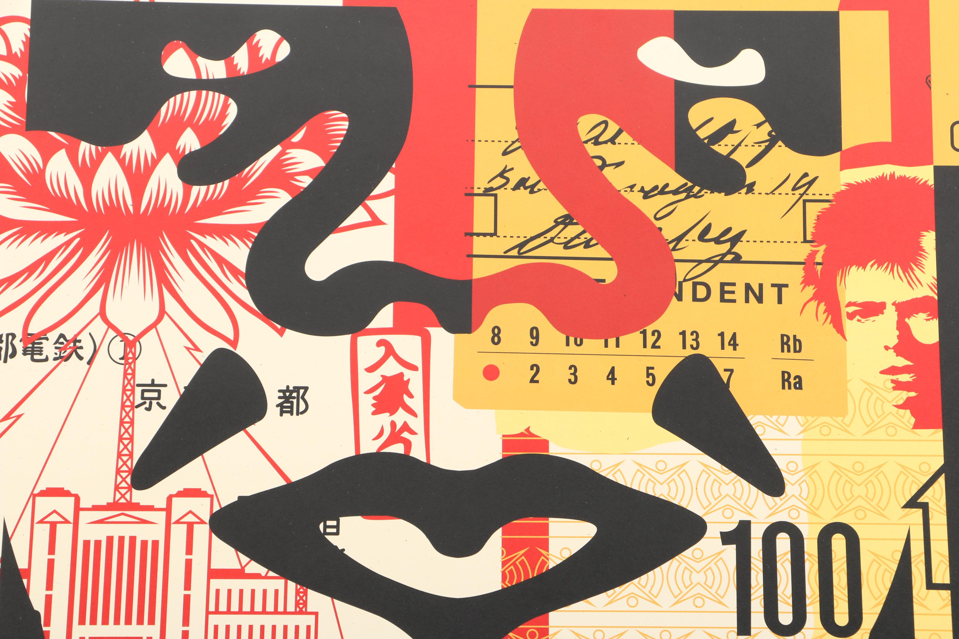 Shepard Fairey Offset Print on Paper "Obey 3-Face Collage"