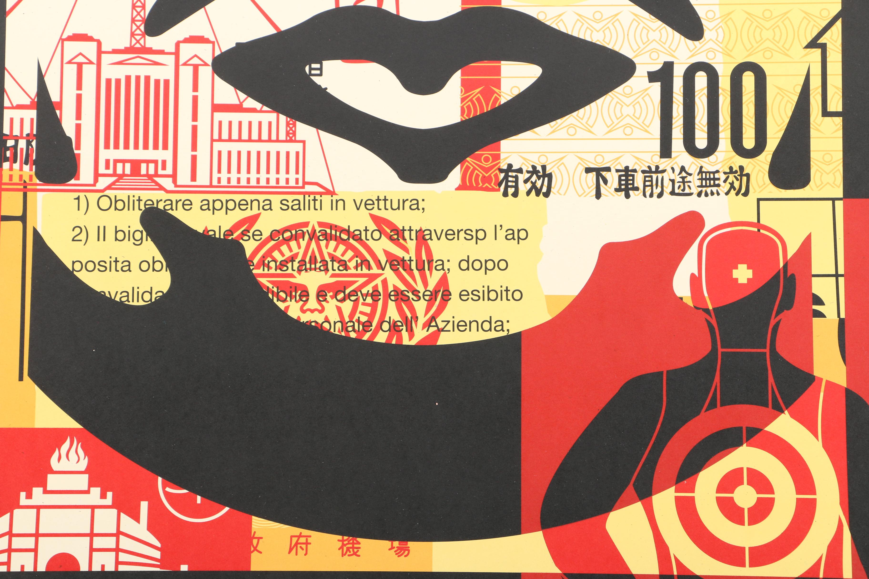 Shepard Fairey Offset Print on Paper "Obey 3-Face Collage"