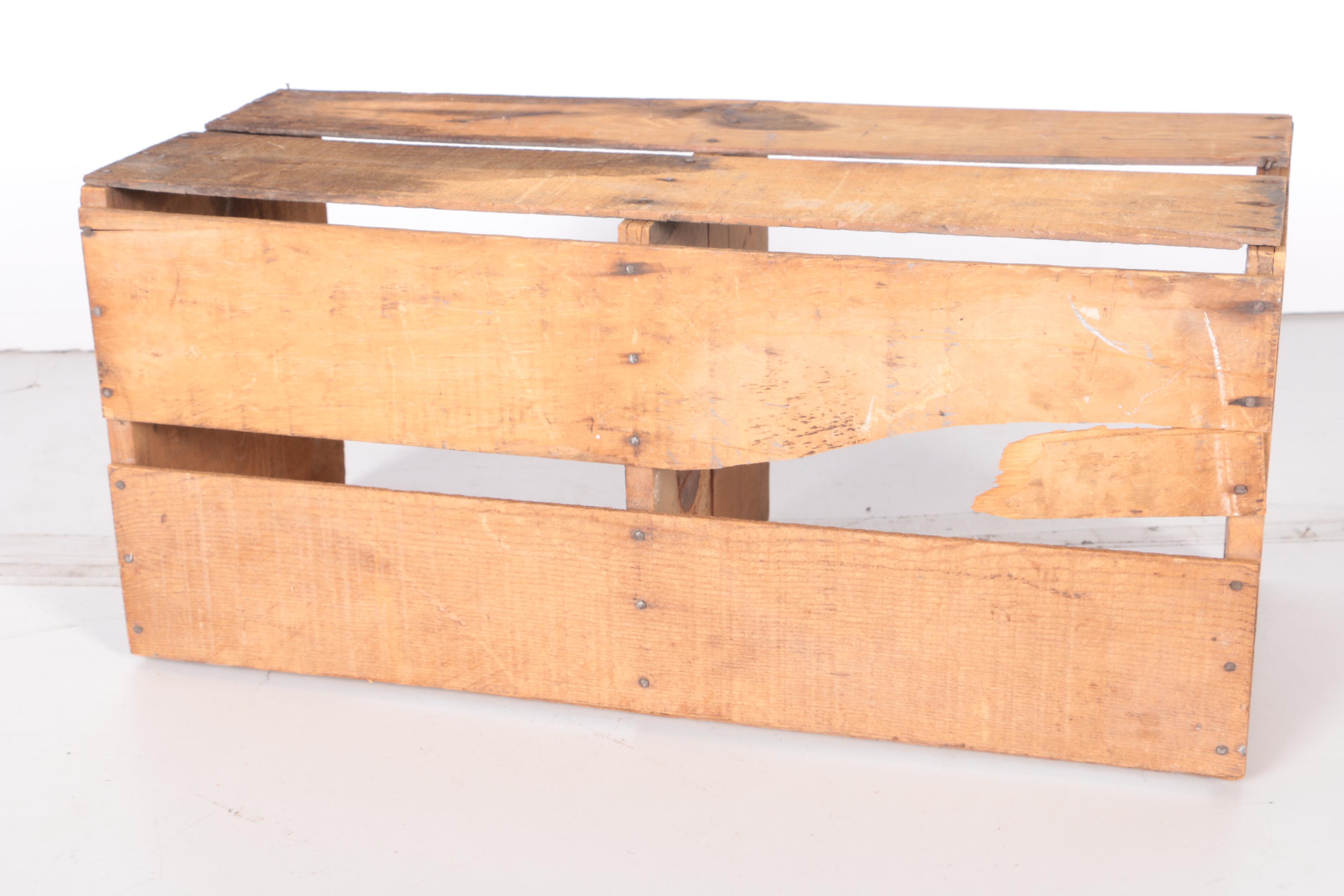 Vintage Wooden Triad Orange Crate