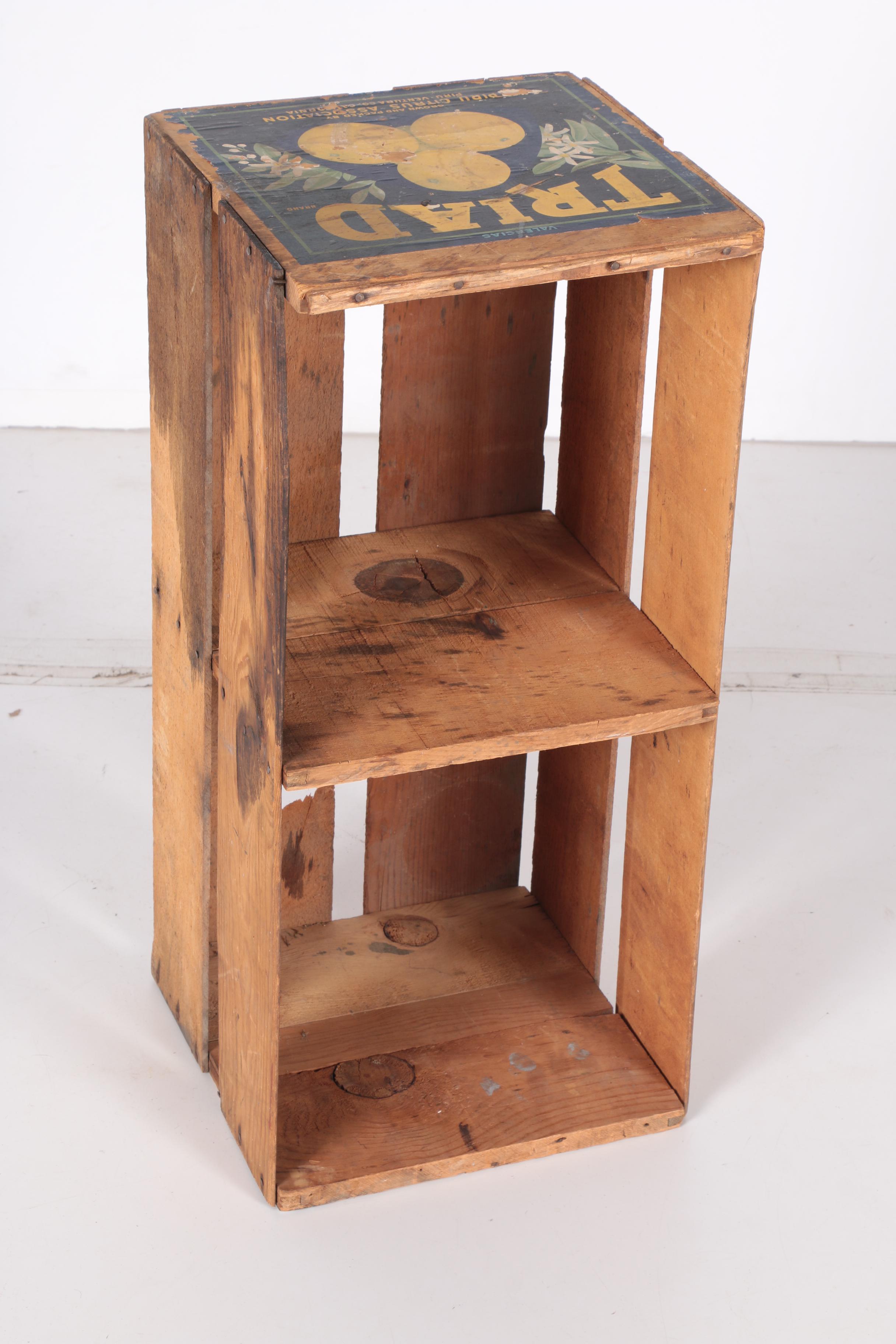 Vintage Wooden Triad Orange Crate