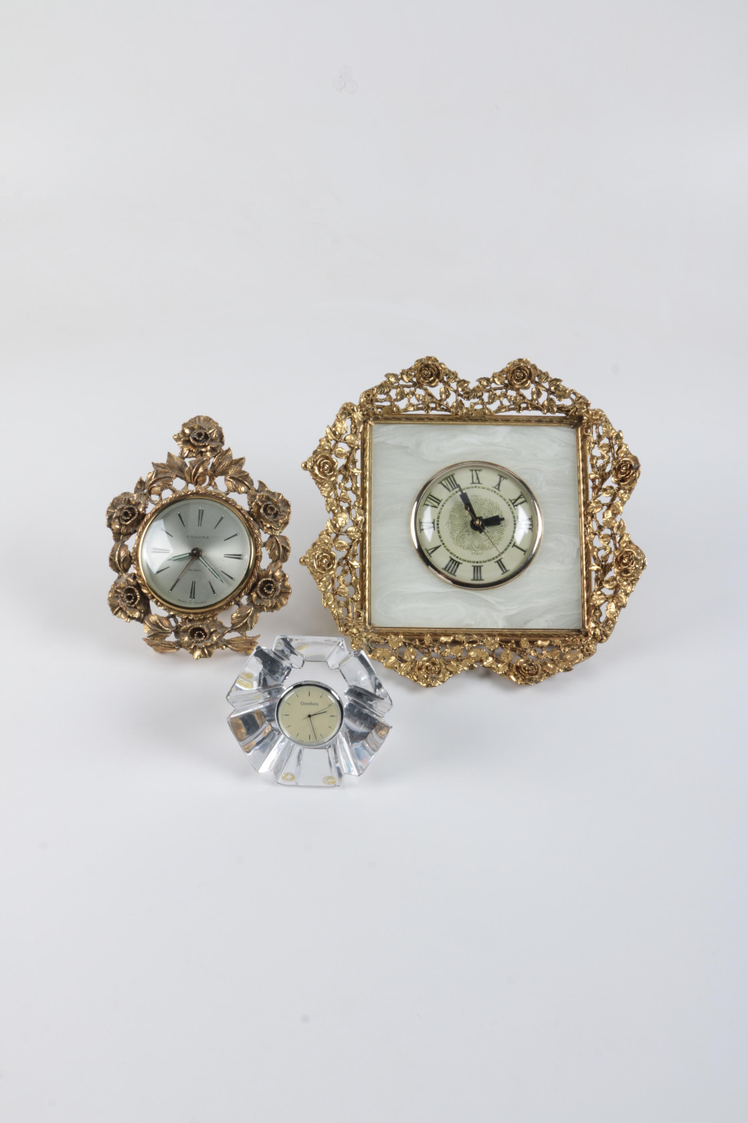 Shelf Clocks Featuring Orrefors