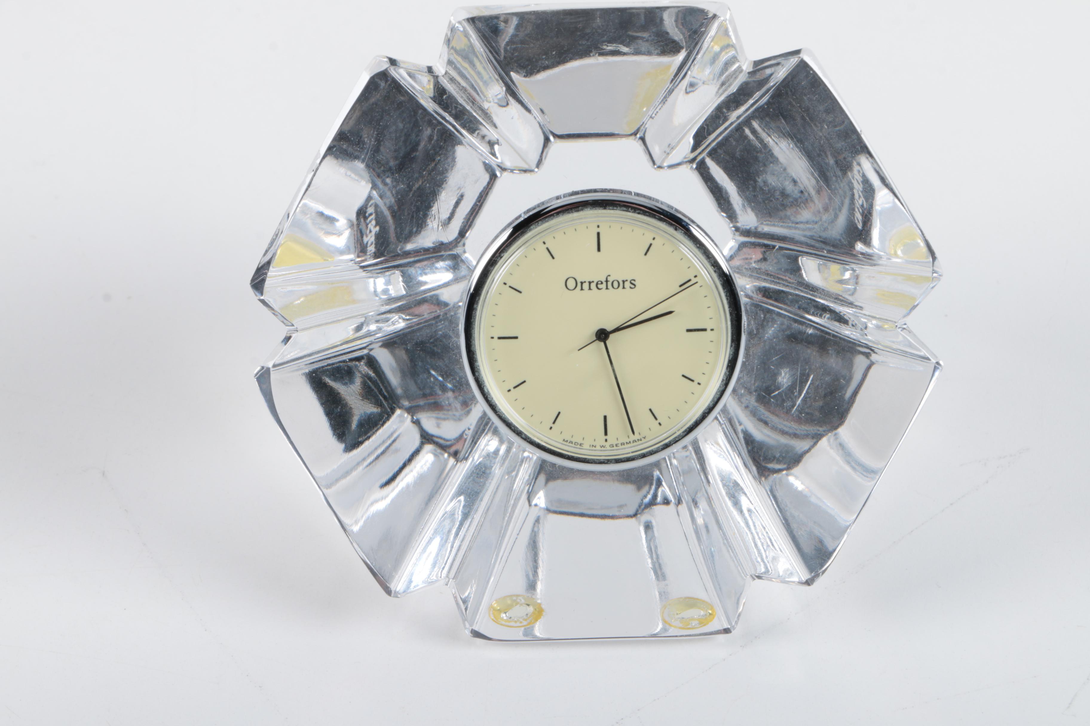 Shelf Clocks Featuring Orrefors