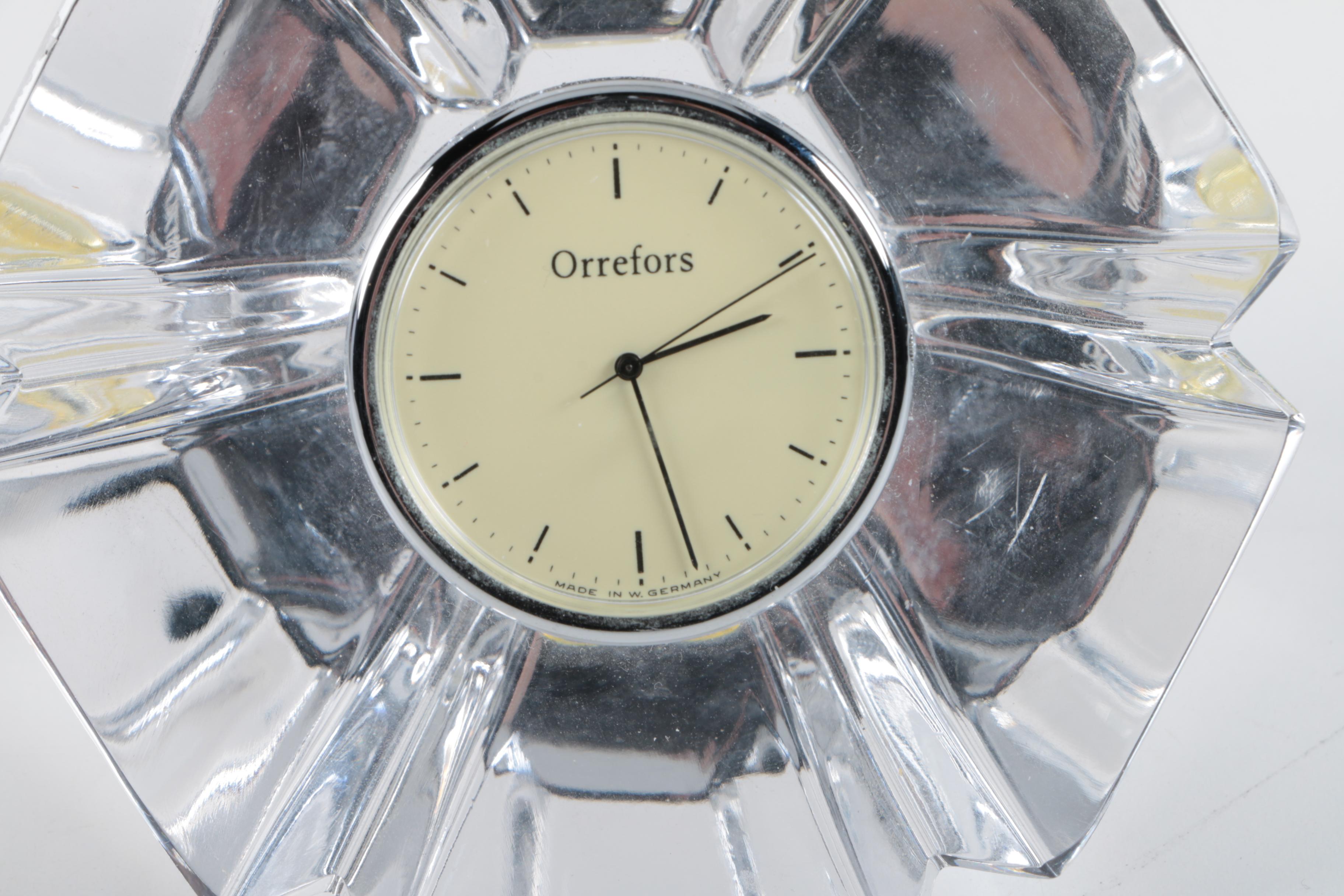 Shelf Clocks Featuring Orrefors