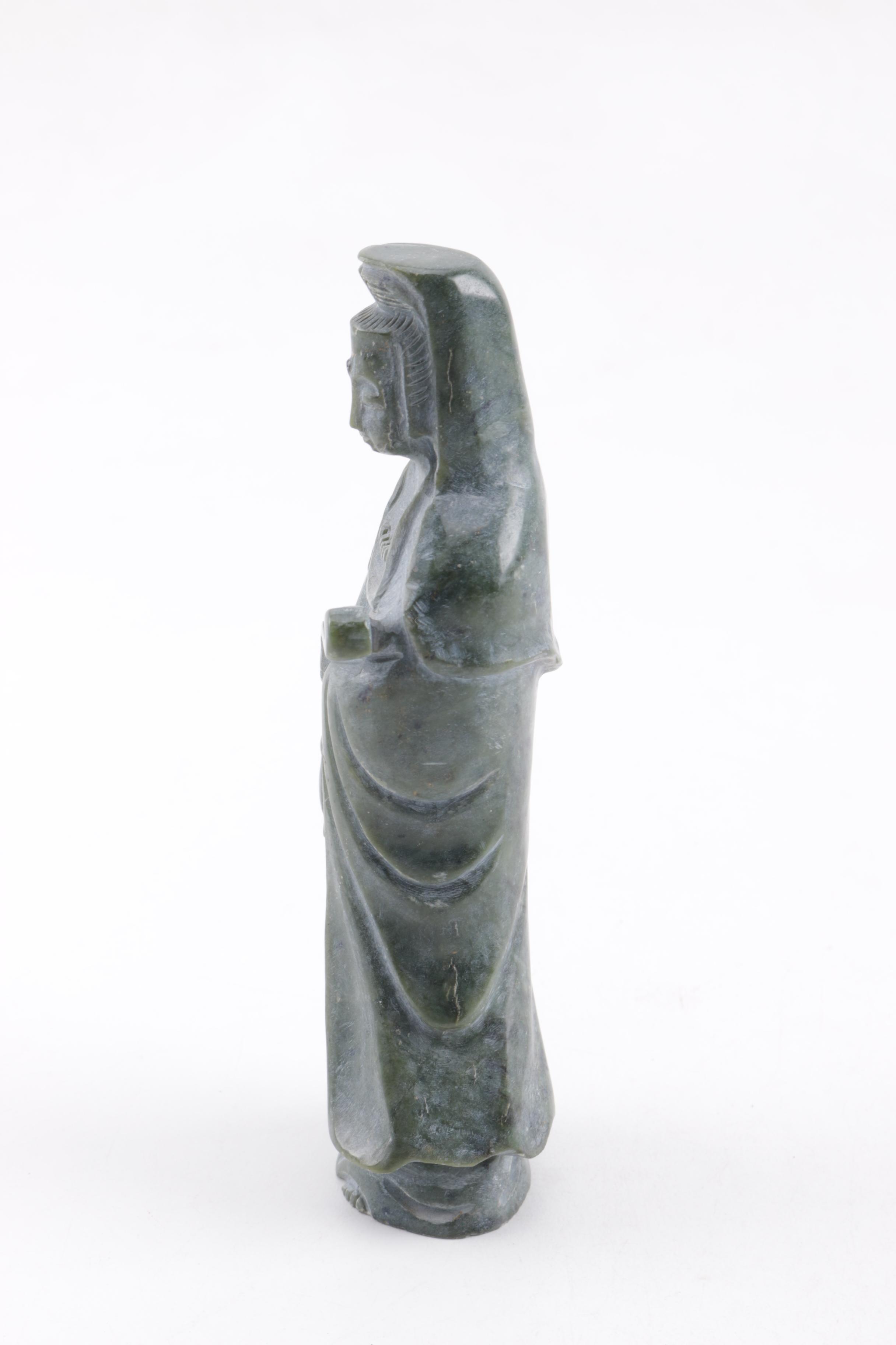 Chinese Carved Stone Quan Yin Figurine