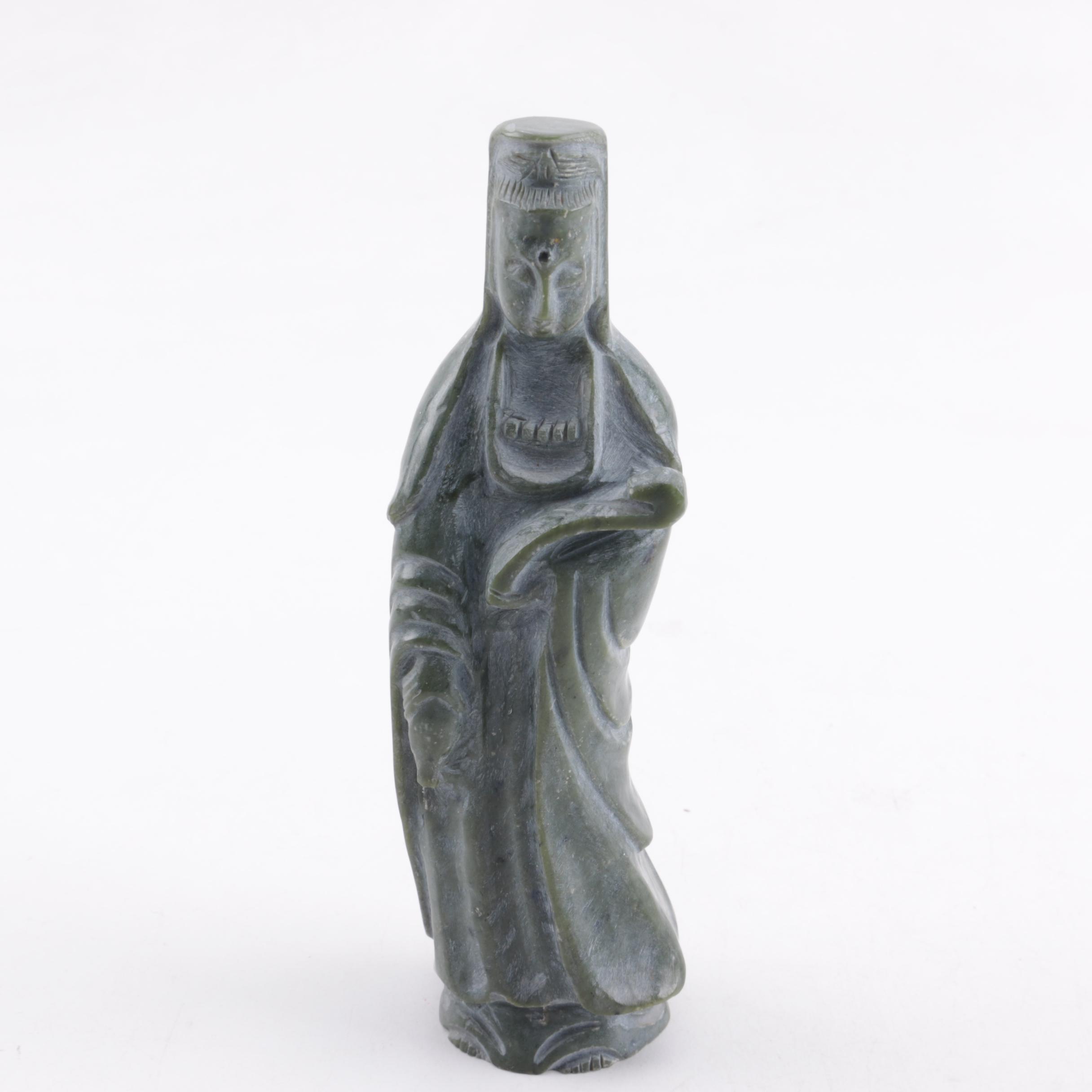 Chinese Carved Stone Quan Yin Figurine
