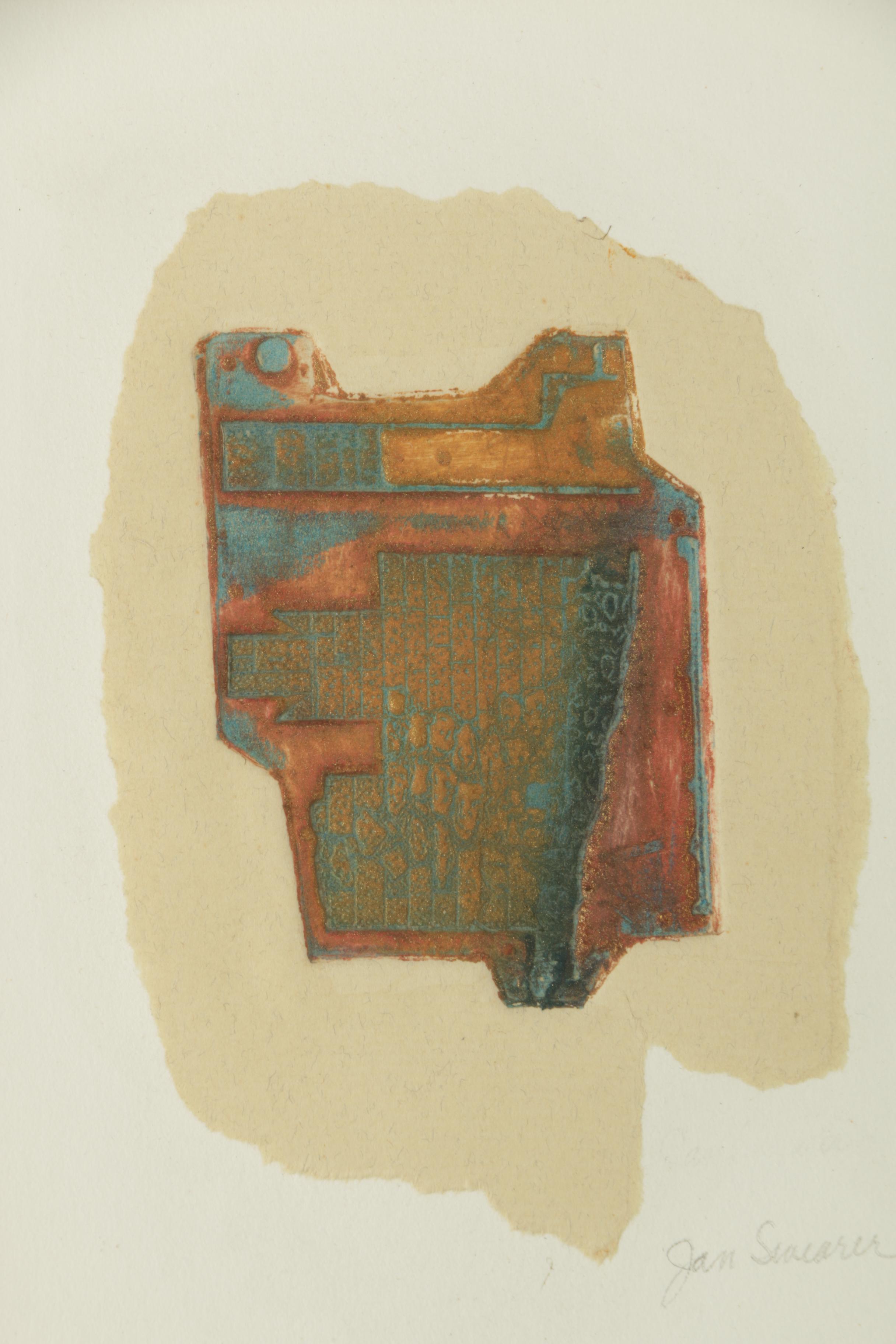 Abstract Color Etching on Paper