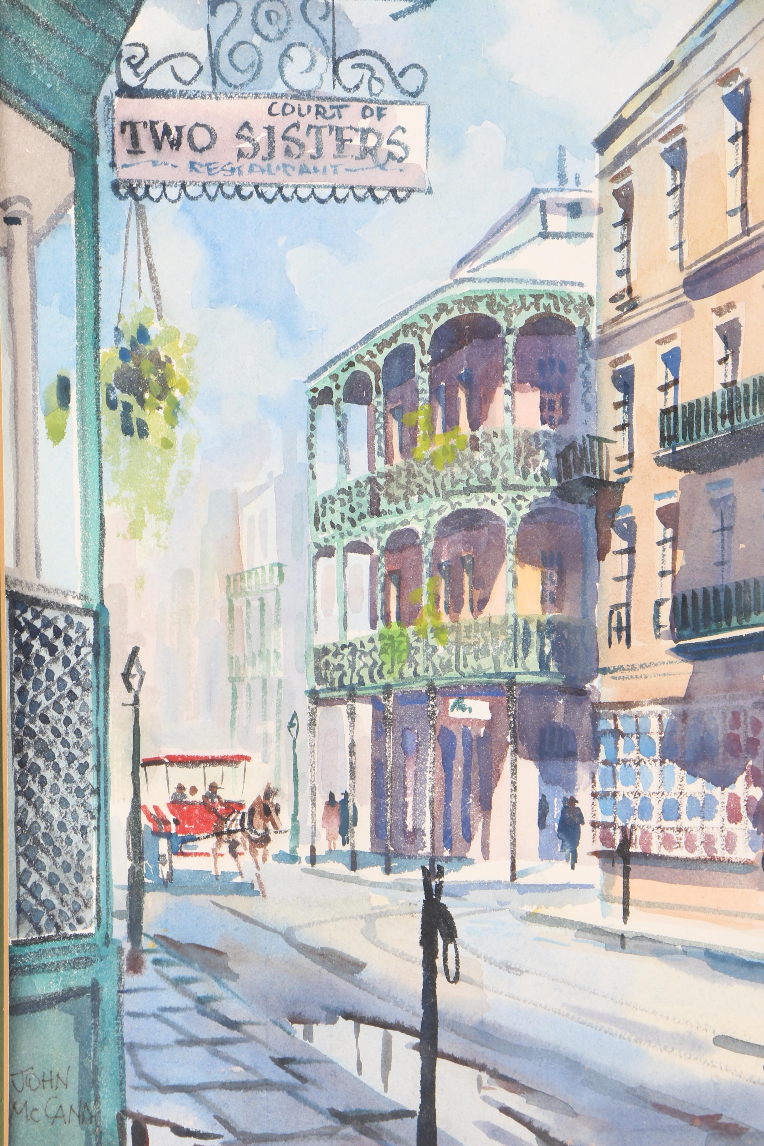 John McCann Watercolor Painting on Paper of New Orleans