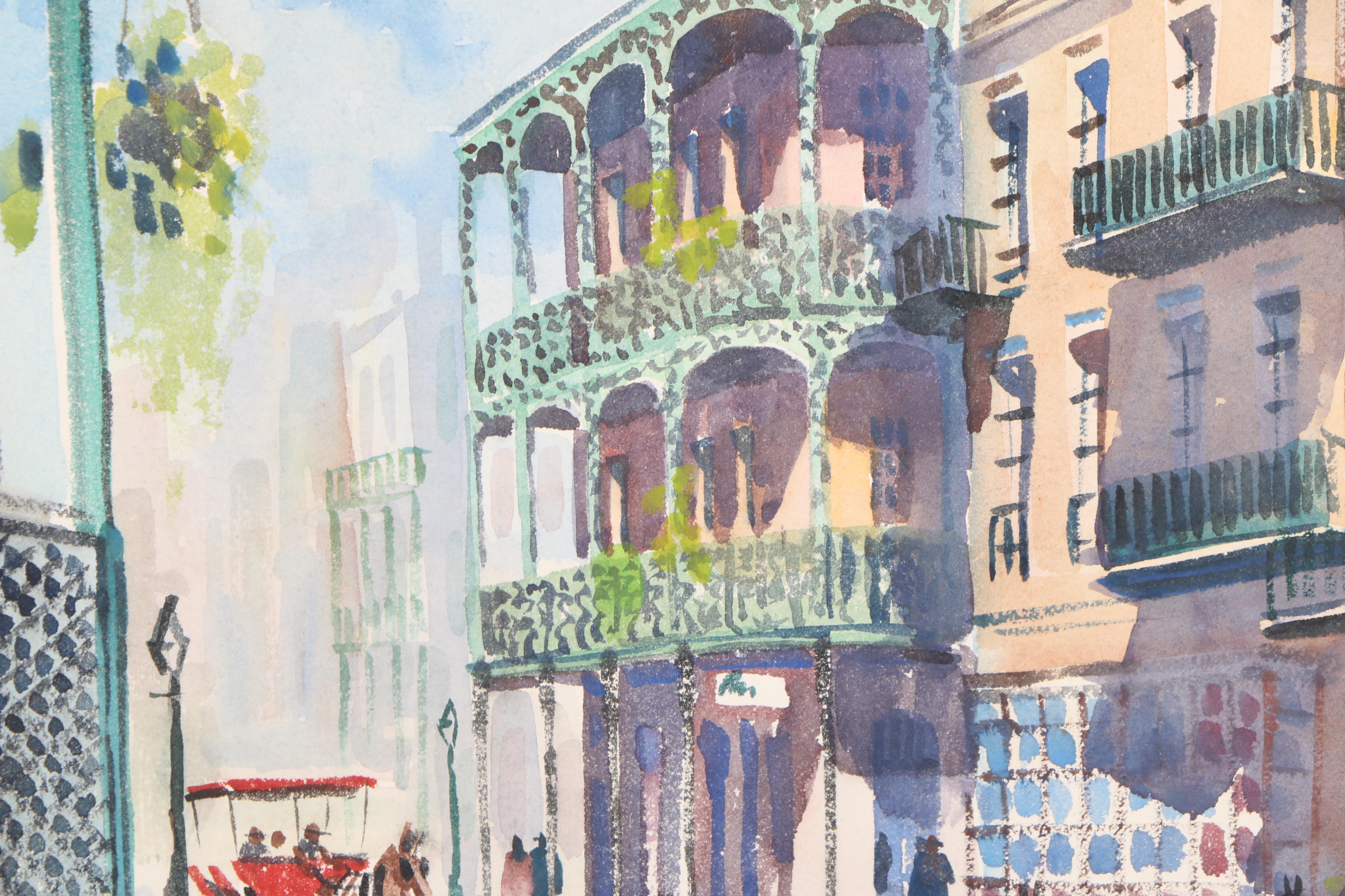 John McCann Watercolor Painting on Paper of New Orleans