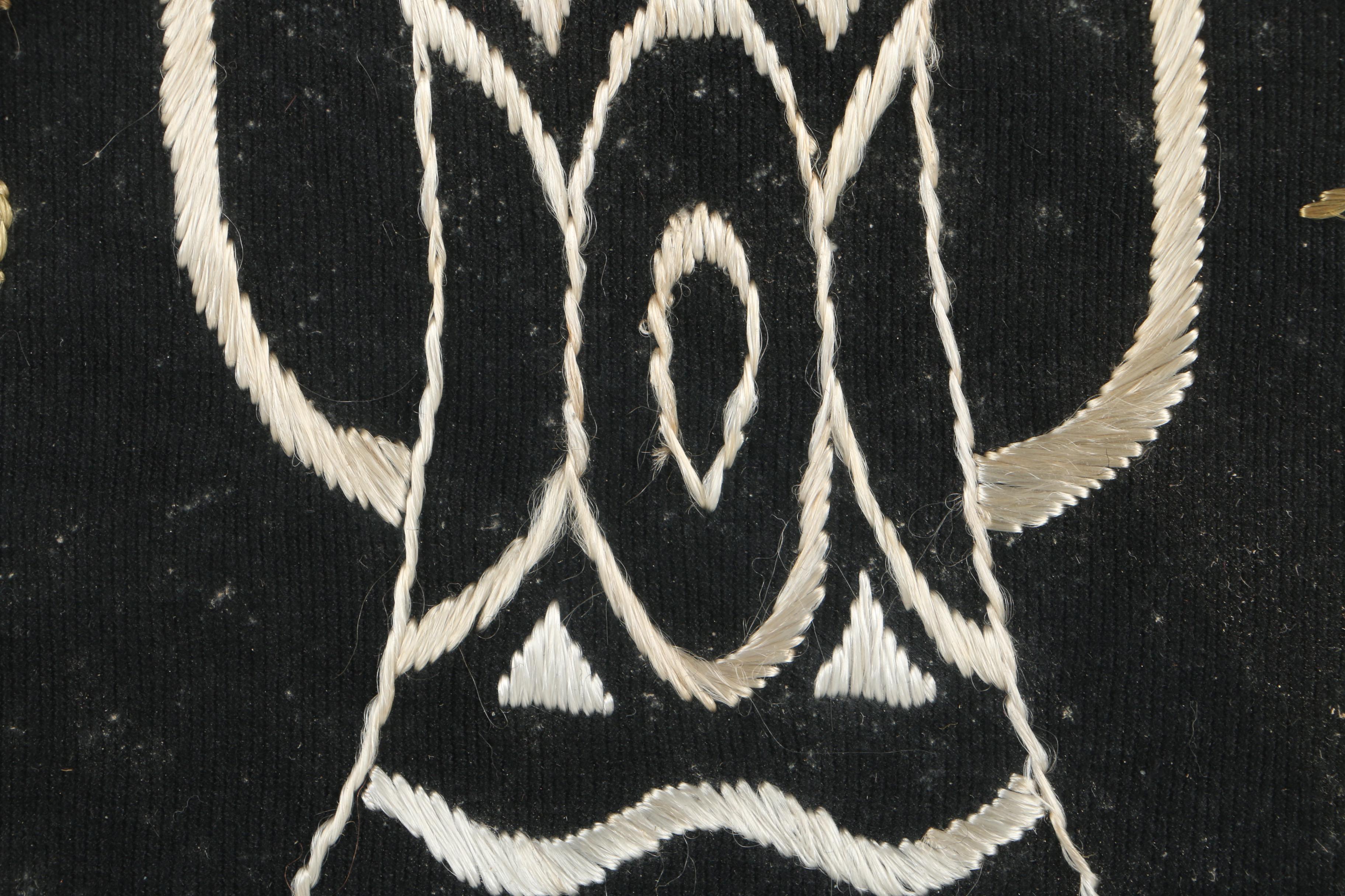 Floral Embroidery in Gesso Frame