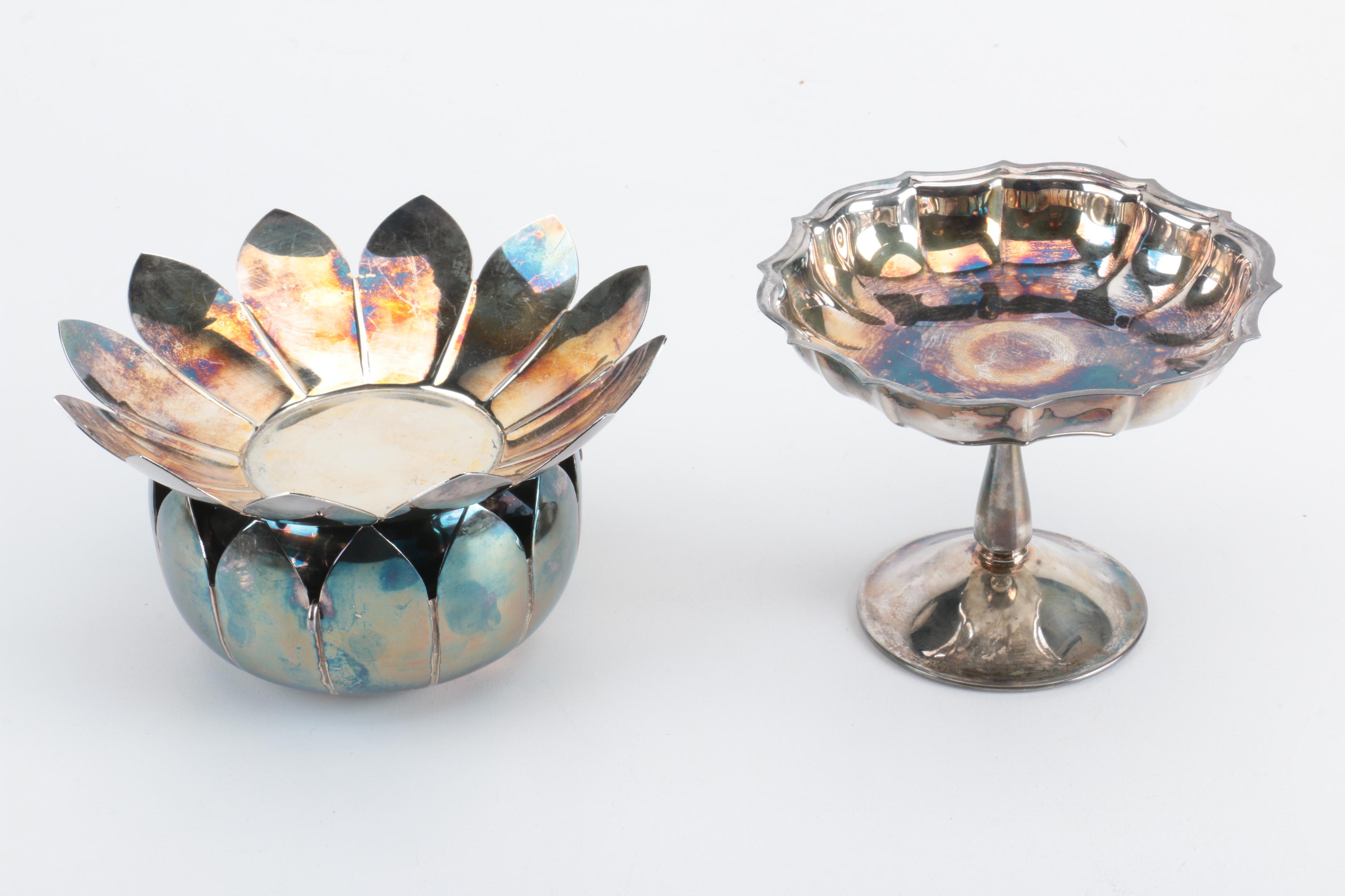 F.B. Rogers Silver Plate Shell Dish and Assorted Silver Plate Home Décor