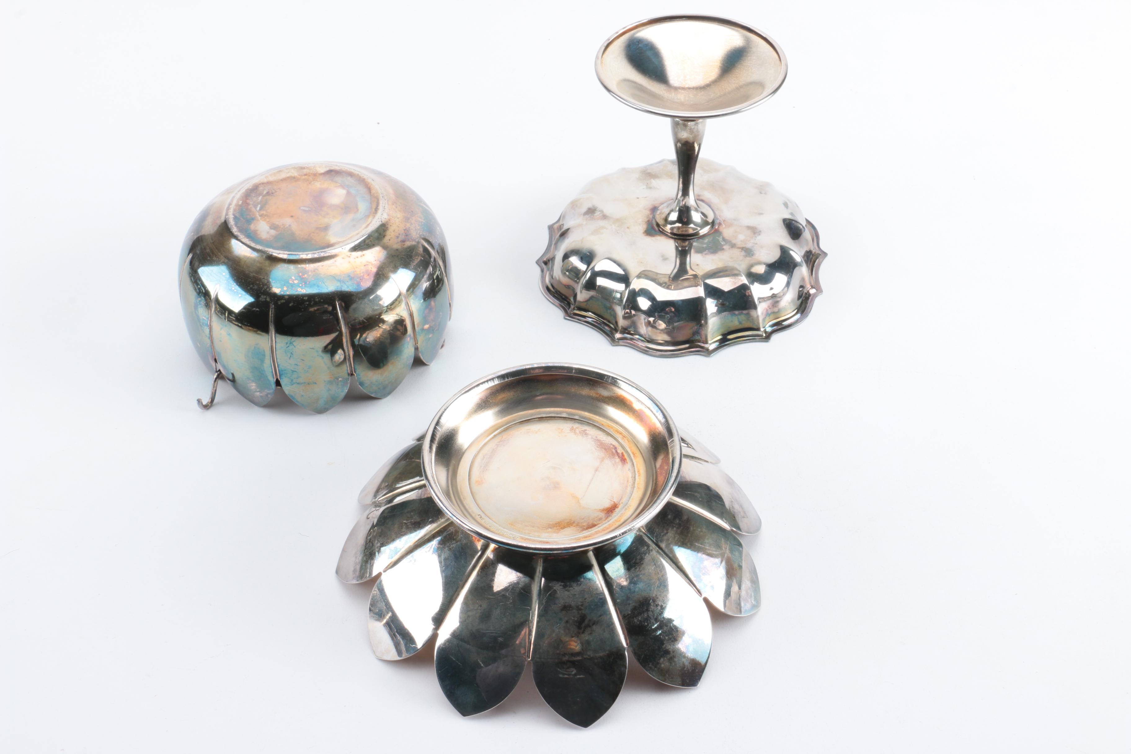 F.B. Rogers Silver Plate Shell Dish and Assorted Silver Plate Home Décor