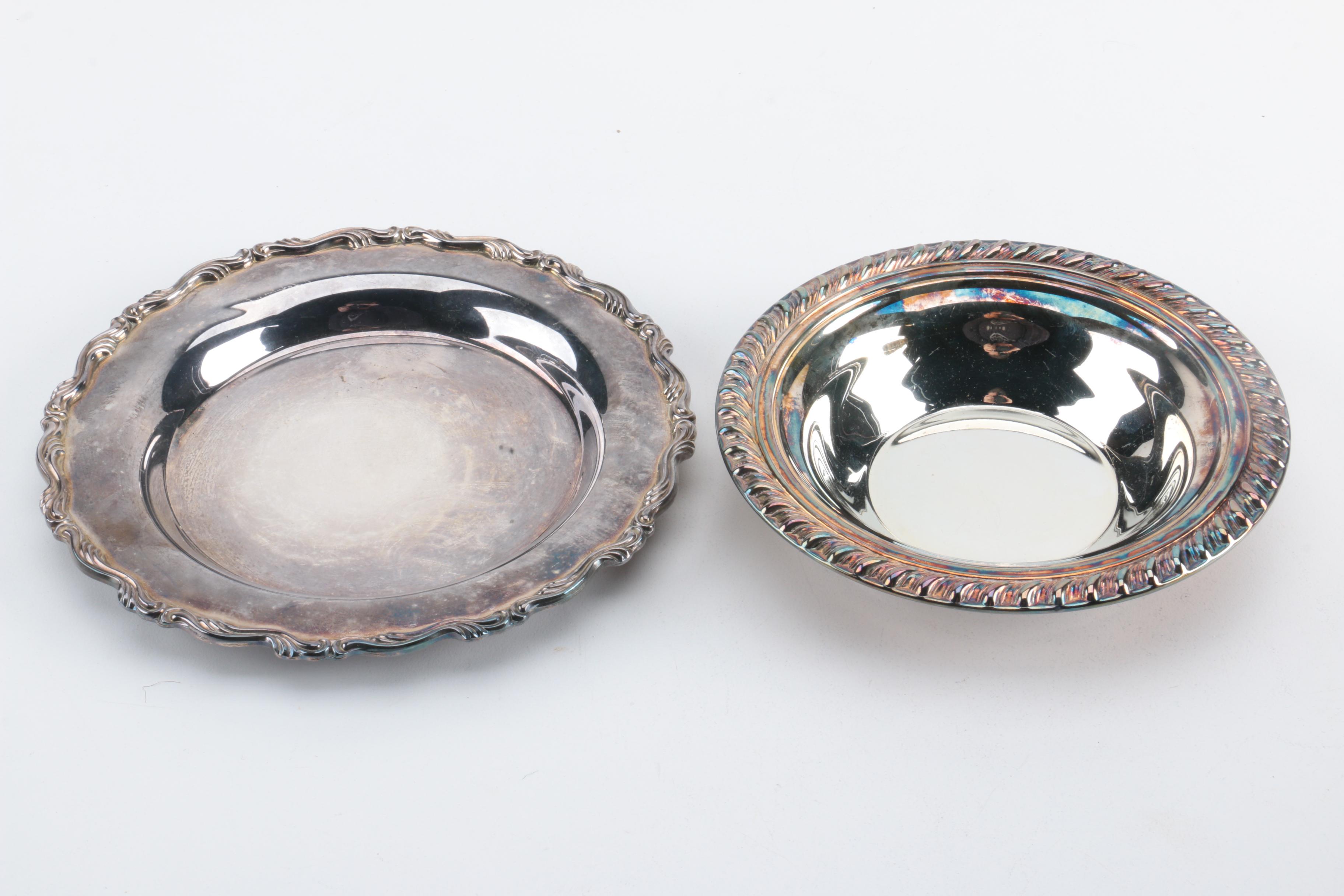 F.B. Rogers Silver Plate Shell Dish and Assorted Silver Plate Home Décor