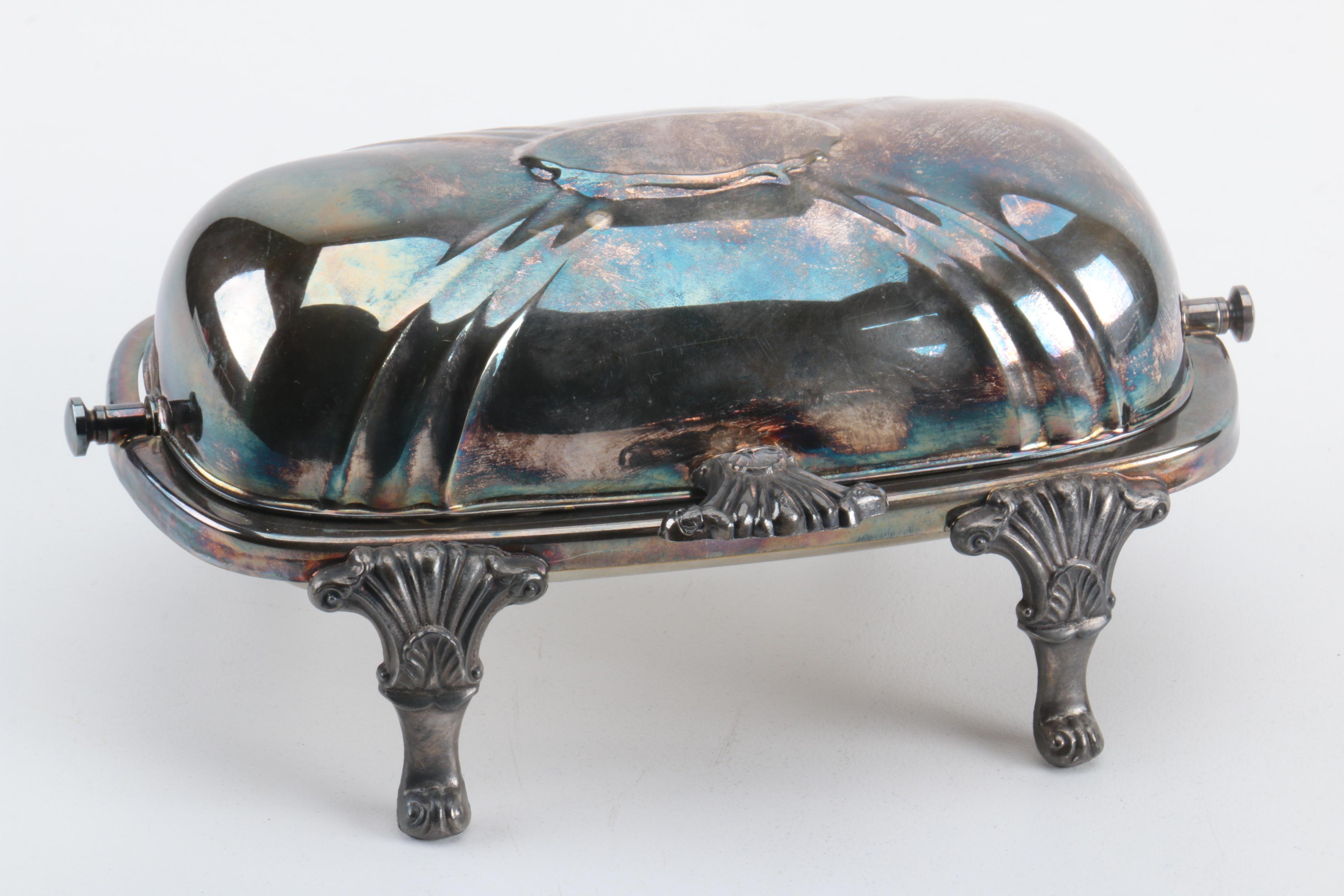 F.B. Rogers Silver Plate Shell Dish and Assorted Silver Plate Home Décor