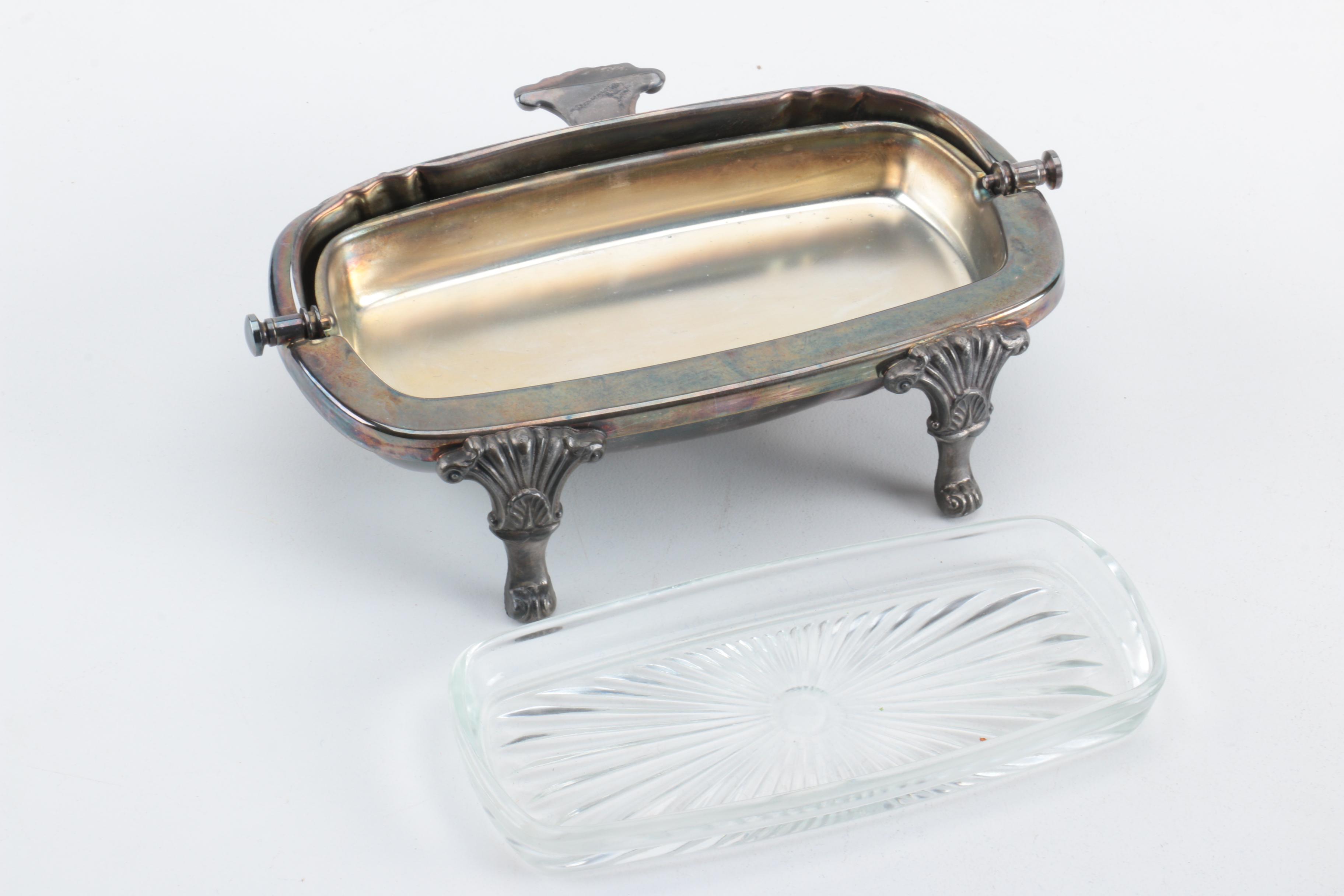 F.B. Rogers Silver Plate Shell Dish and Assorted Silver Plate Home Décor