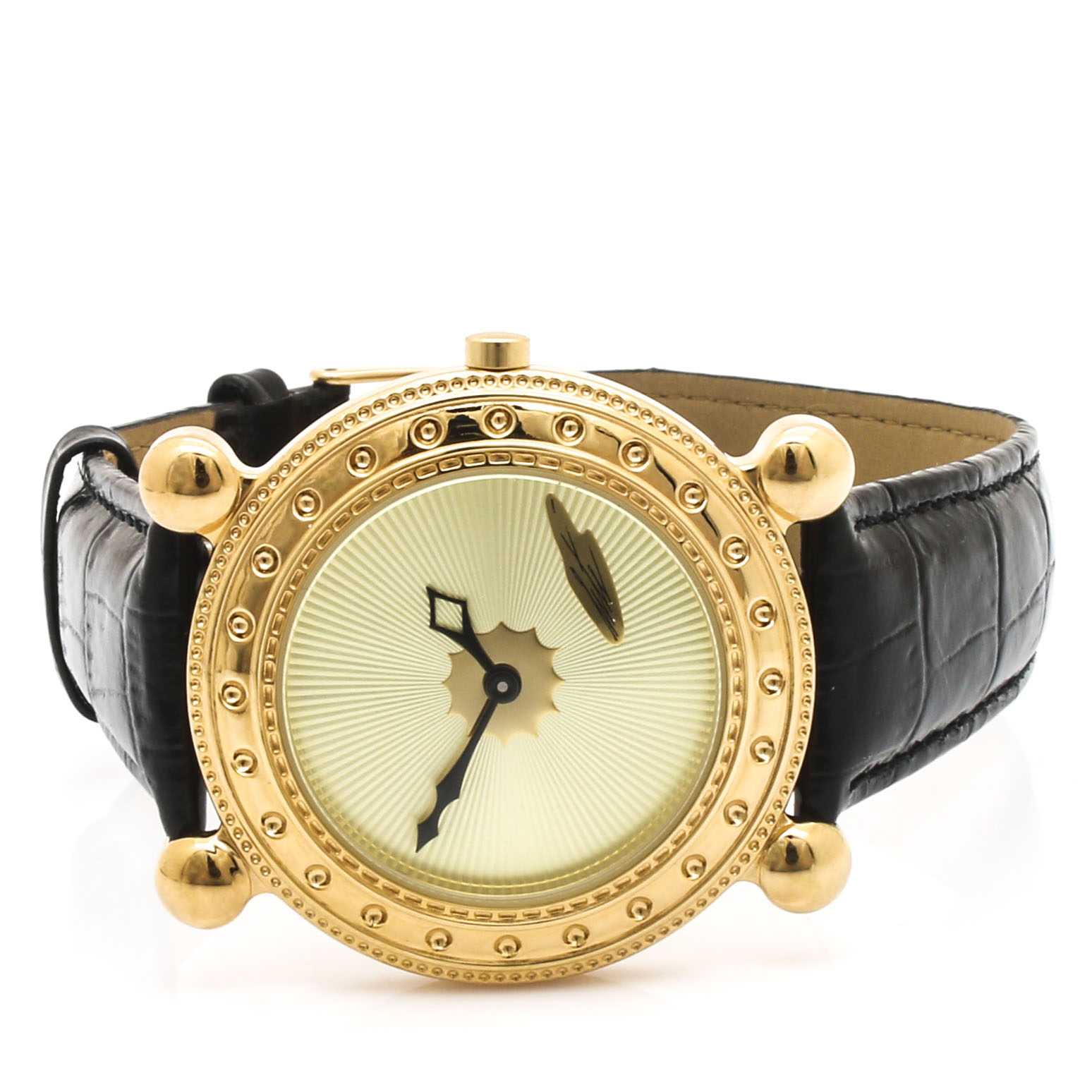 Erté Gold Tone Stainless Steel Watch