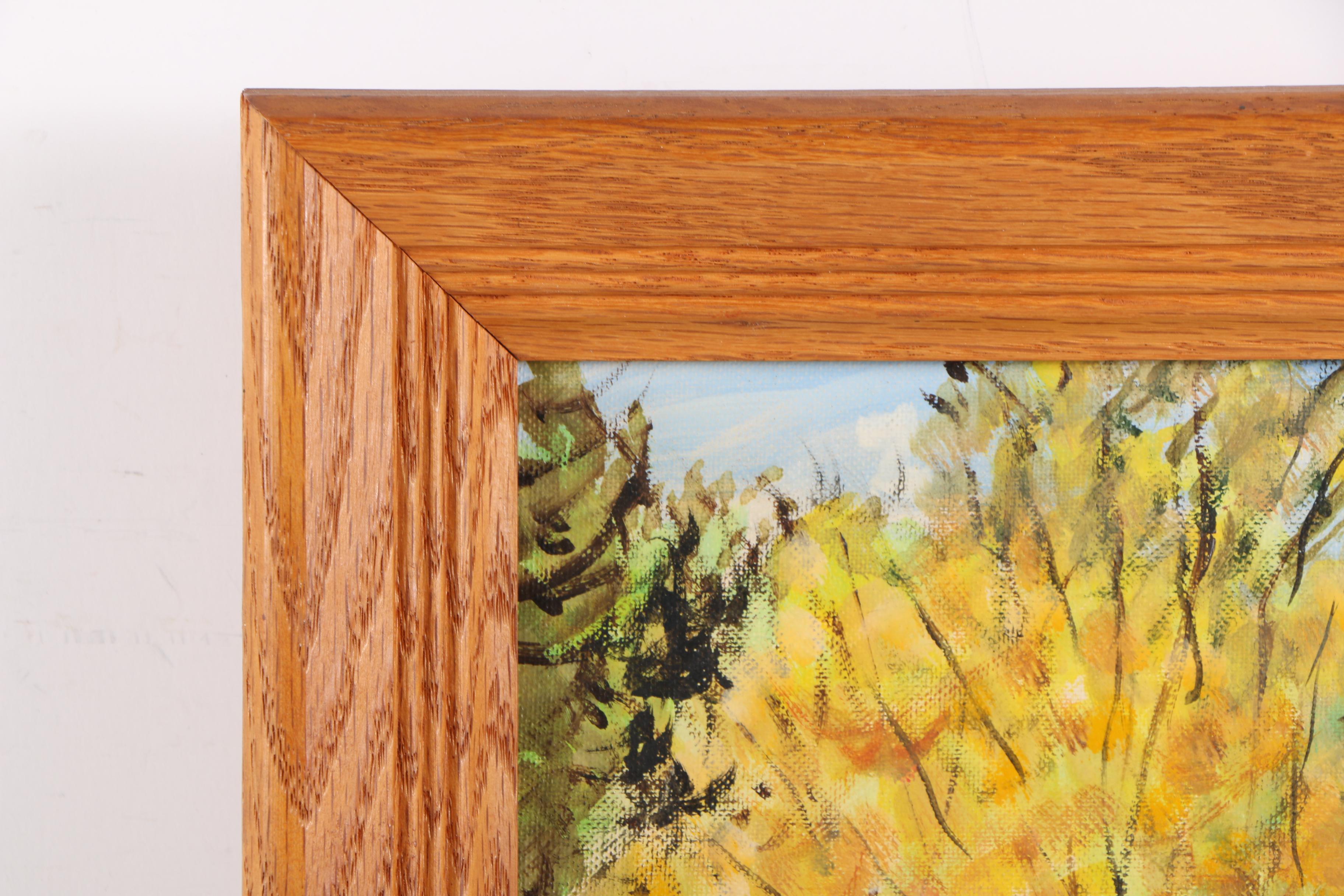 William E. Warren Acrylic Painting on Canvas Board "Campsite Baxter S. P. Maine"