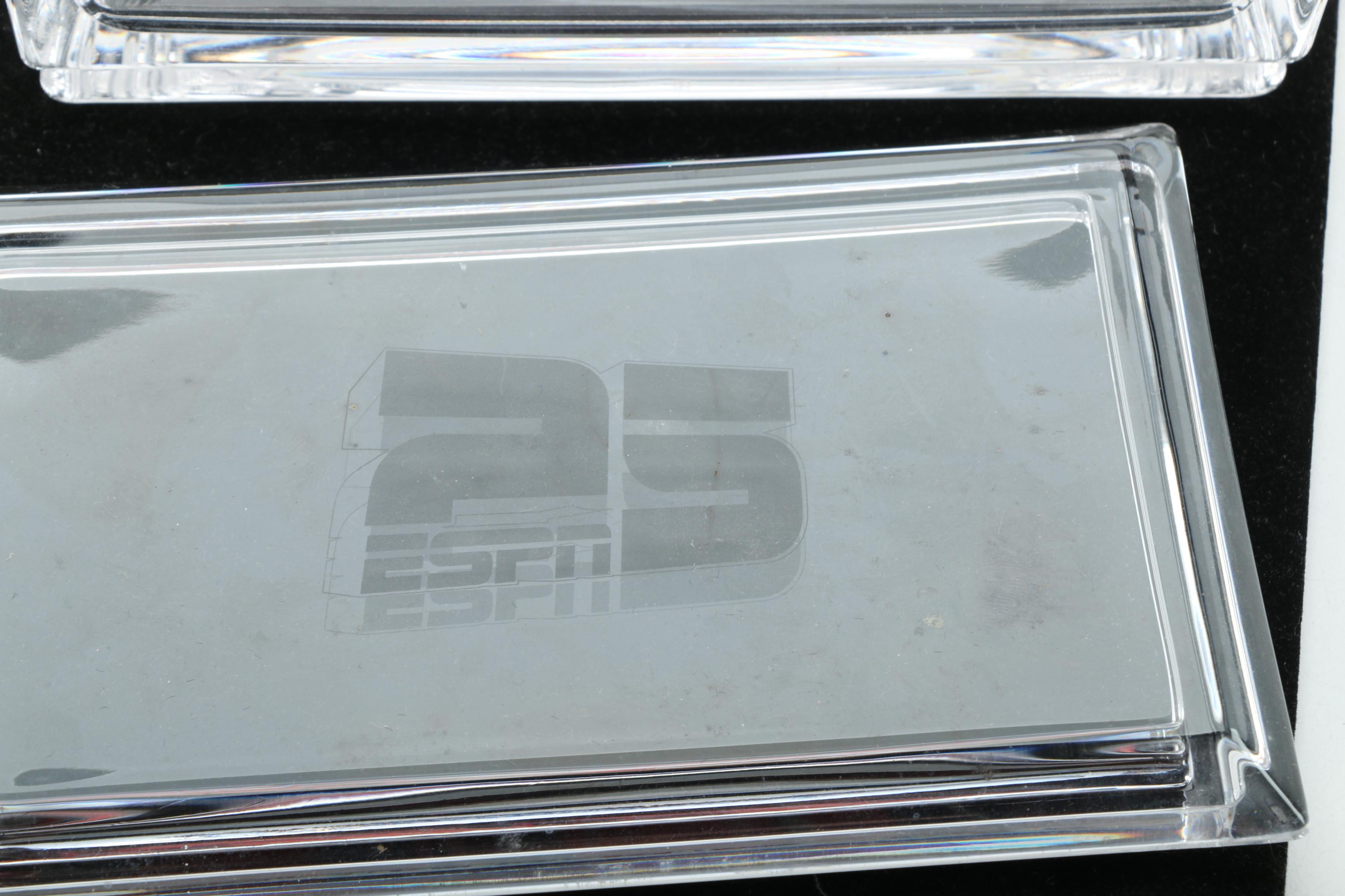 ESPN Glass Box by Tiffany with Metal ESPN Bracelet