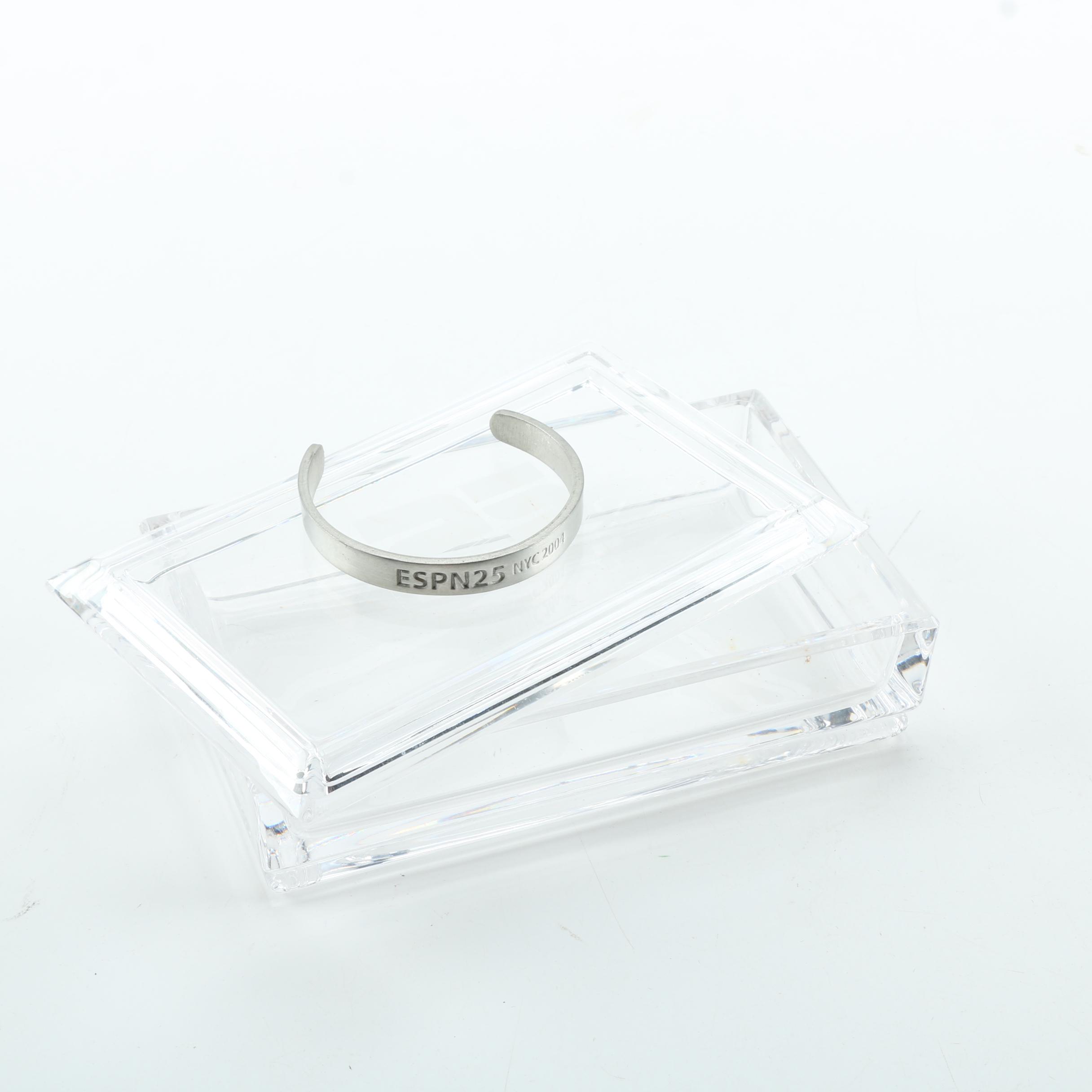 ESPN Glass Box by Tiffany with Metal ESPN Bracelet