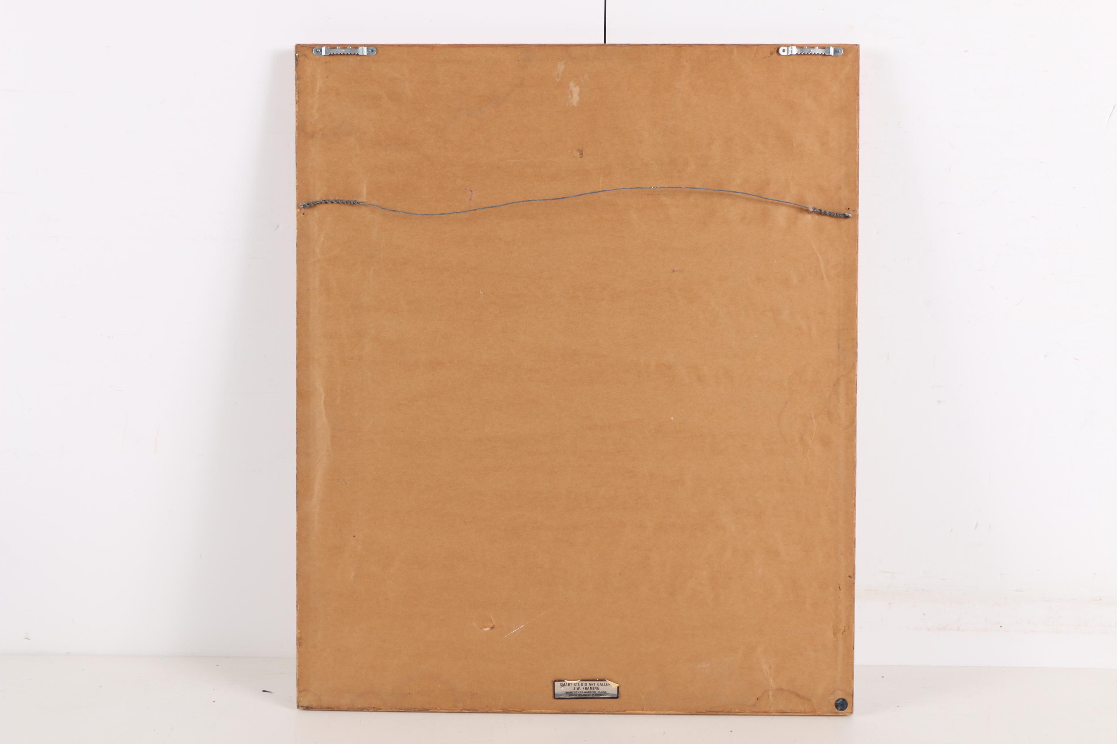 Gail Cleveland Watercolor Painting on Paper of Fisherman Desk