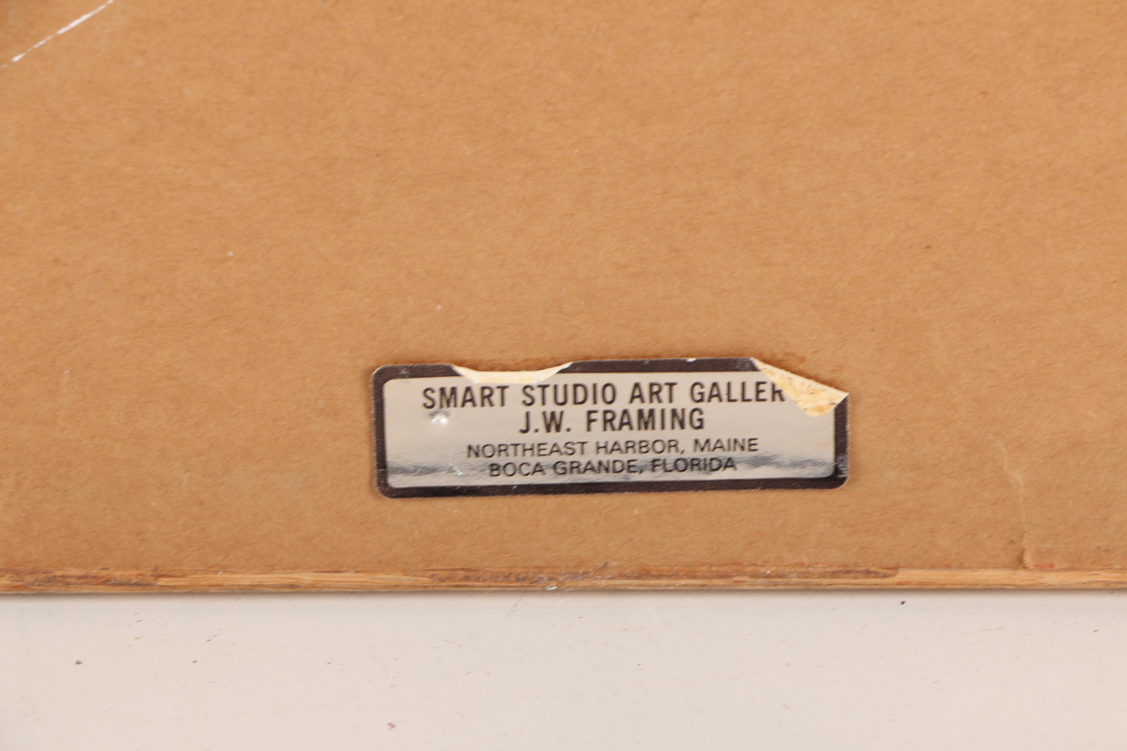 Gail Cleveland Watercolor Painting on Paper of Fisherman Desk