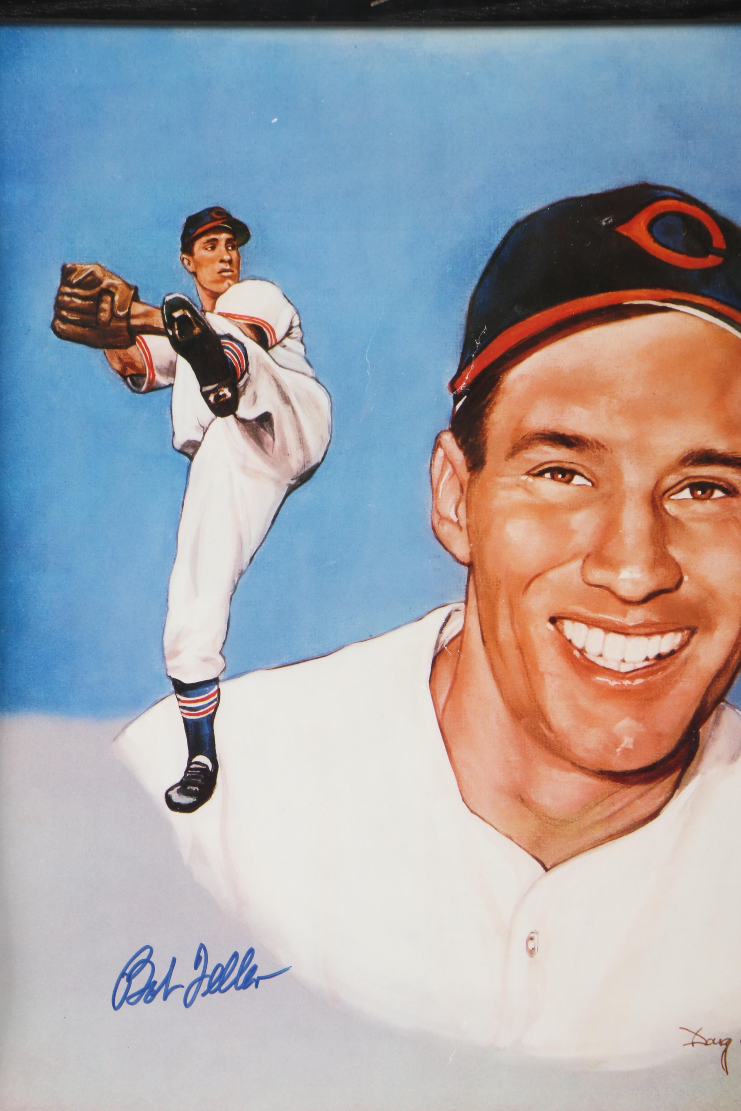 Bob Feller Autographed Offset Lithograph Print on Paper