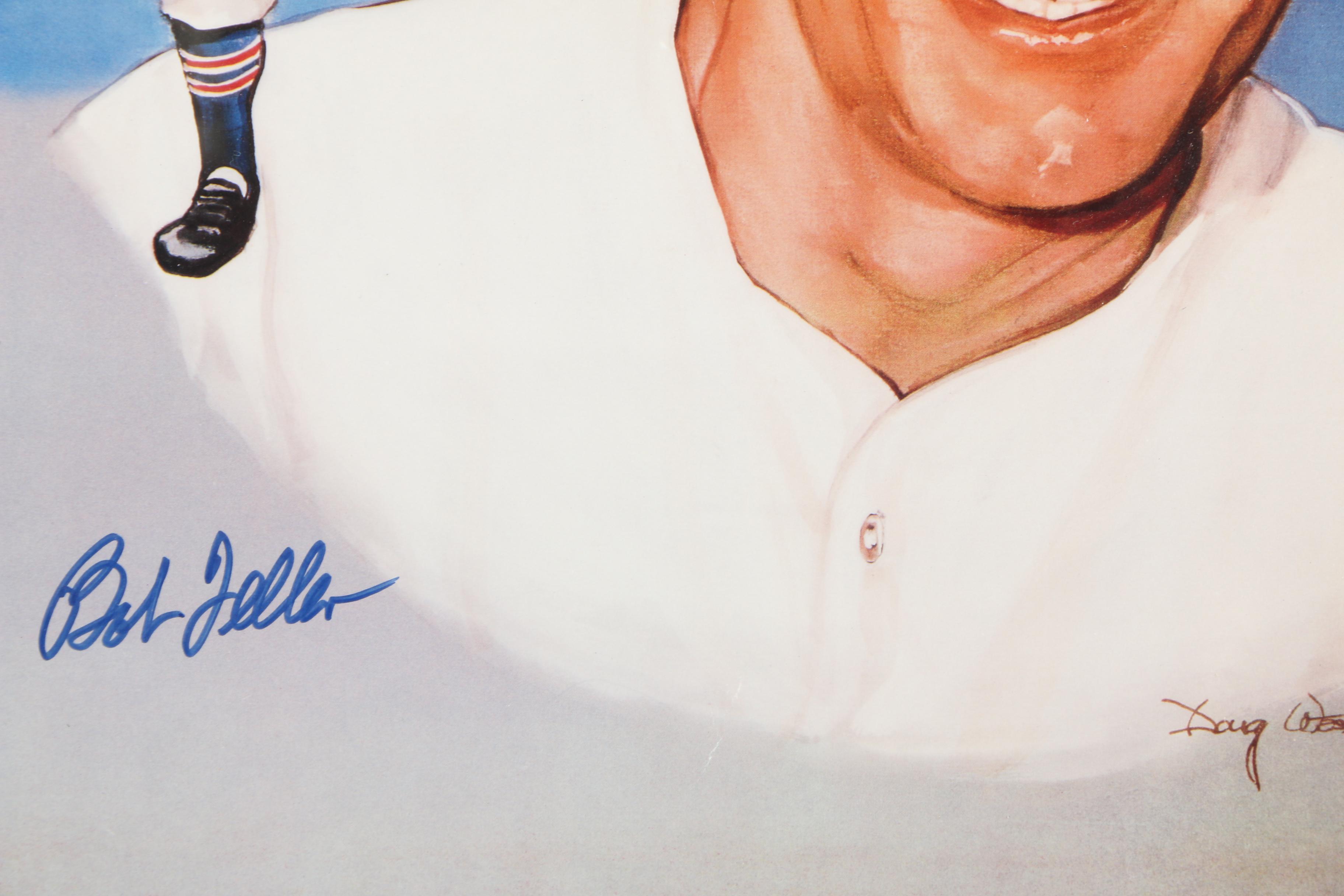Bob Feller Autographed Offset Lithograph Print on Paper