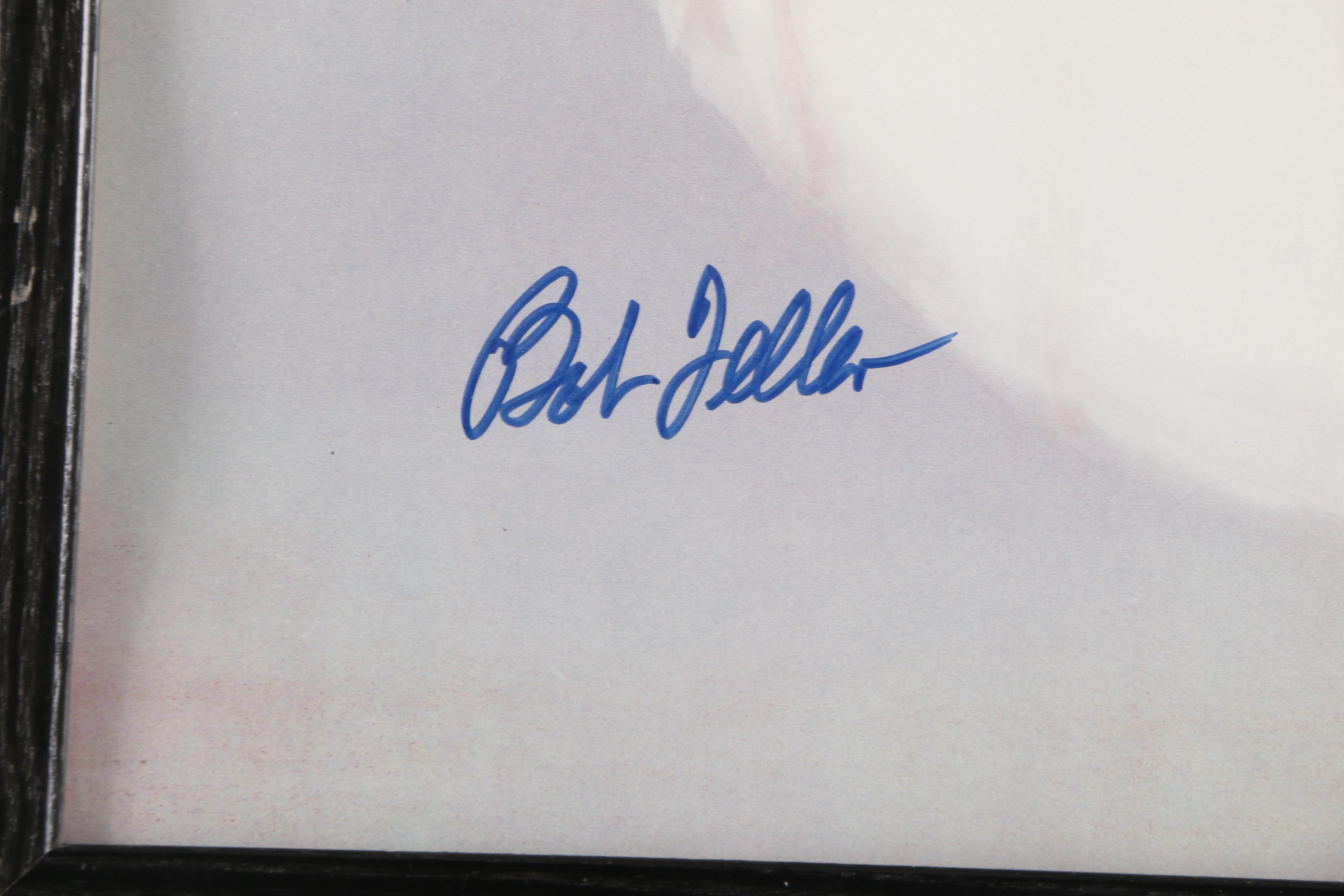 Bob Feller Autographed Offset Lithograph Print on Paper