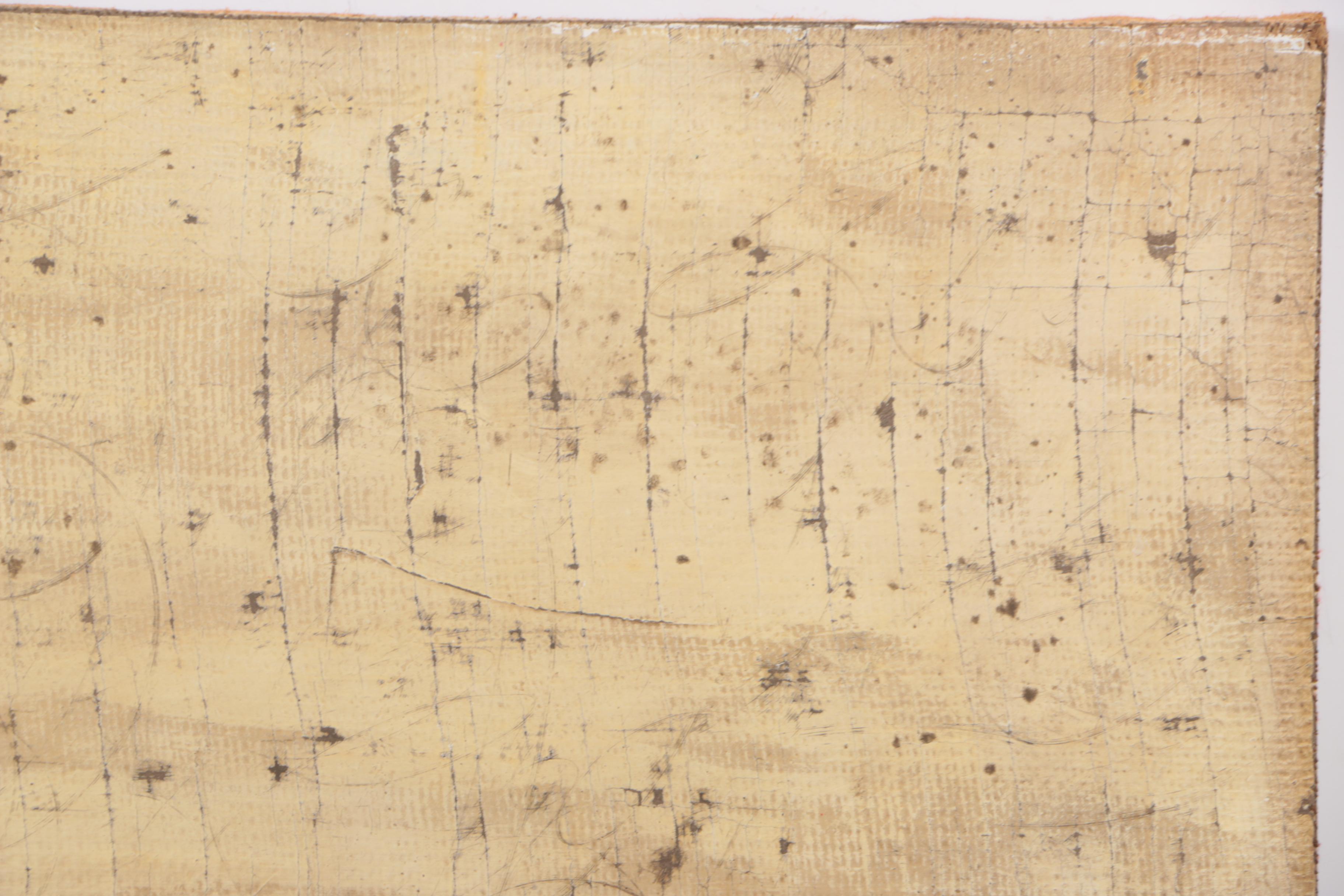 Attributed to Jacques Lamy Fresco Painting on Burlap of Texas Flag