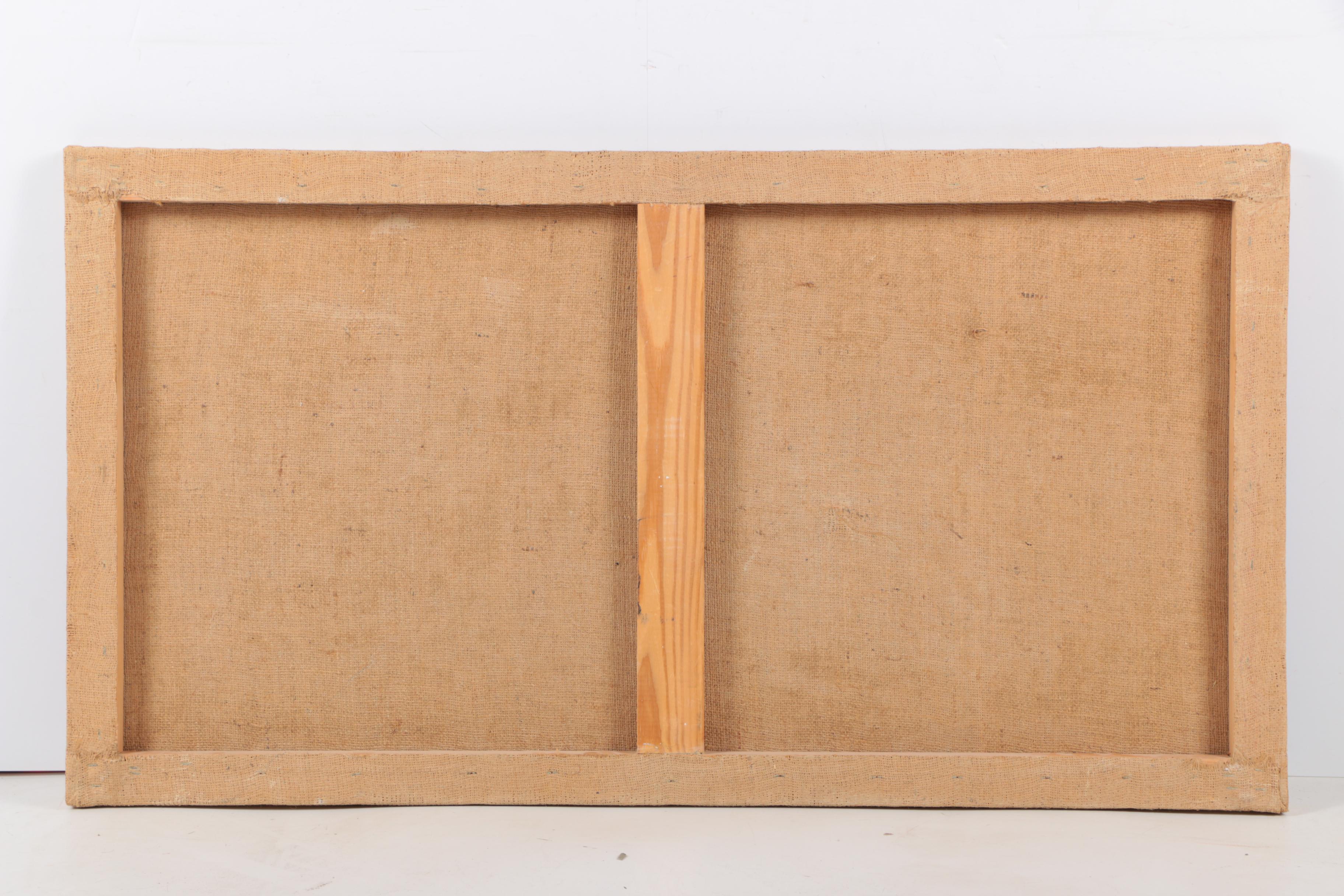 Attributed to Jacques Lamy Fresco Painting on Burlap of Texas Flag