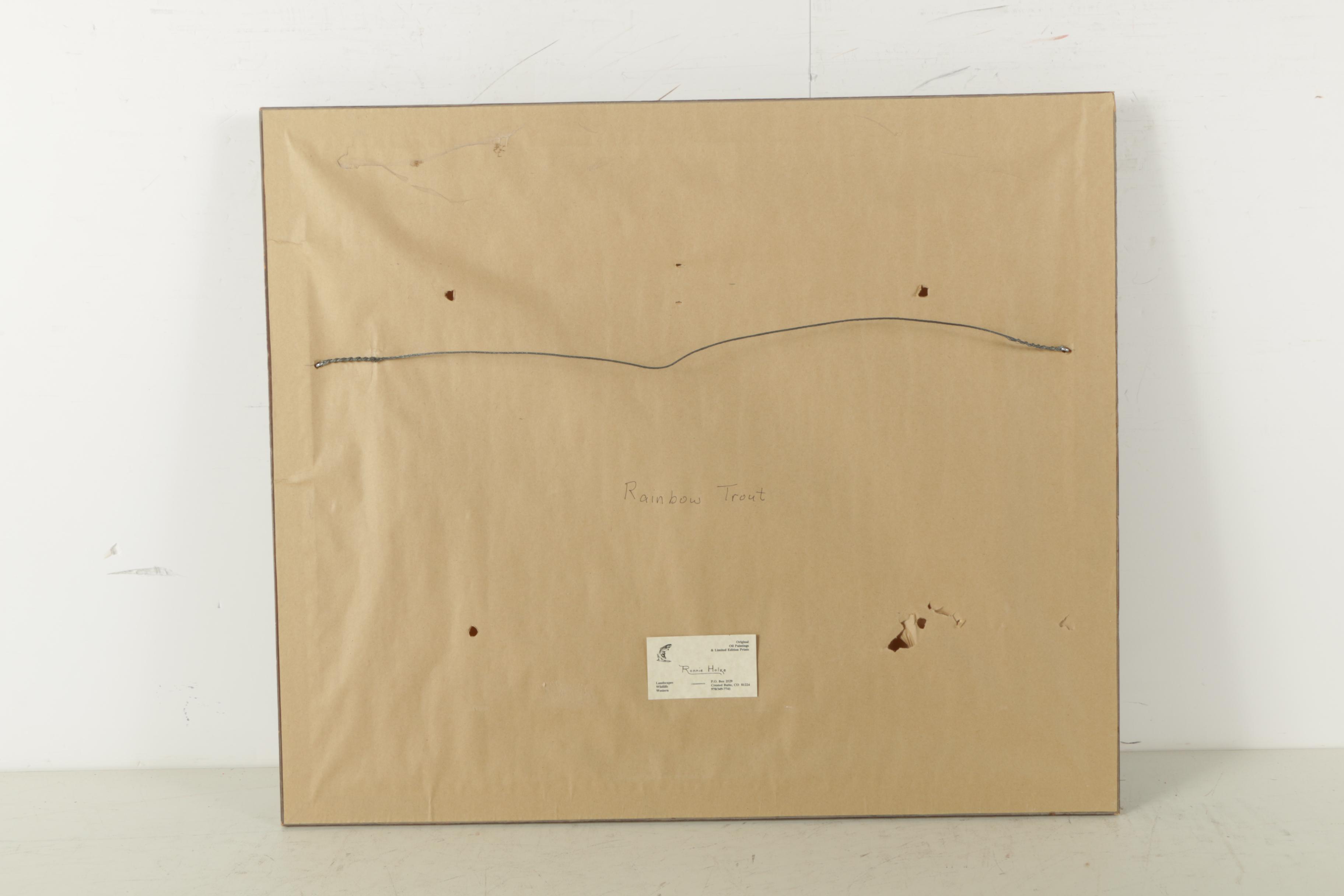 Ronnie Holze Oil on Canvas "Rainbow Trout"