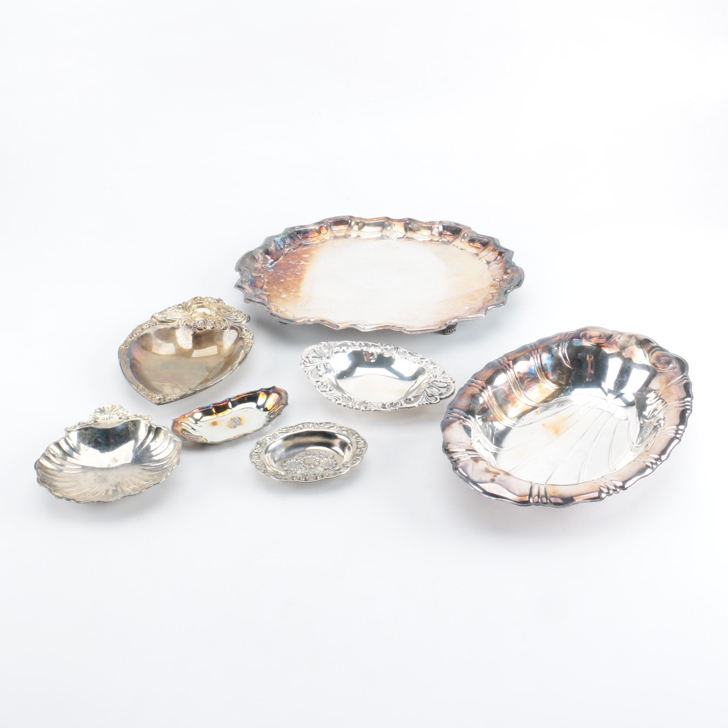 1847 Rogers Bros. "Neptune" Vegetable Bowl and Other Silver Plate Dishes