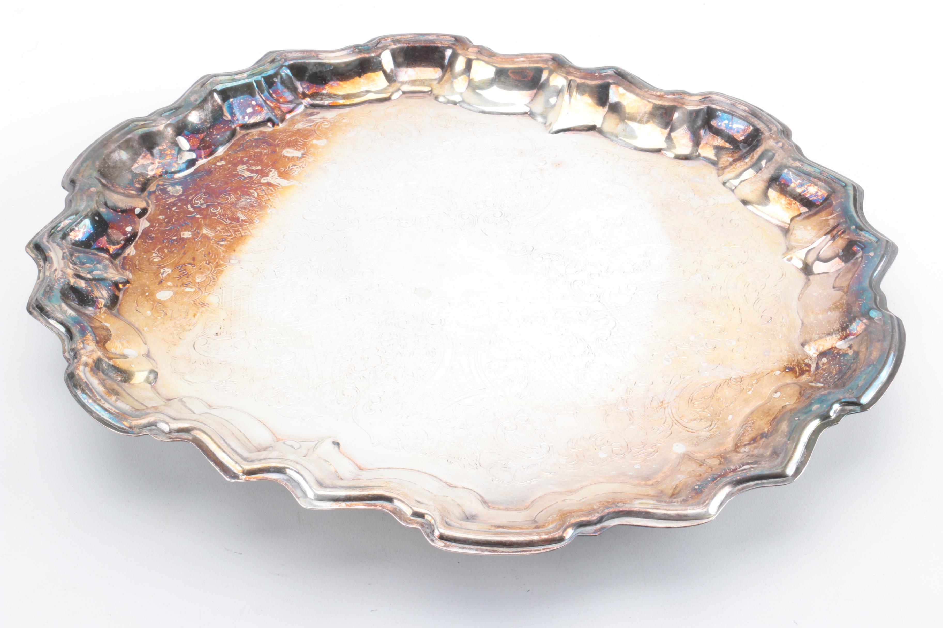 1847 Rogers Bros. "Neptune" Vegetable Bowl and Other Silver Plate Dishes